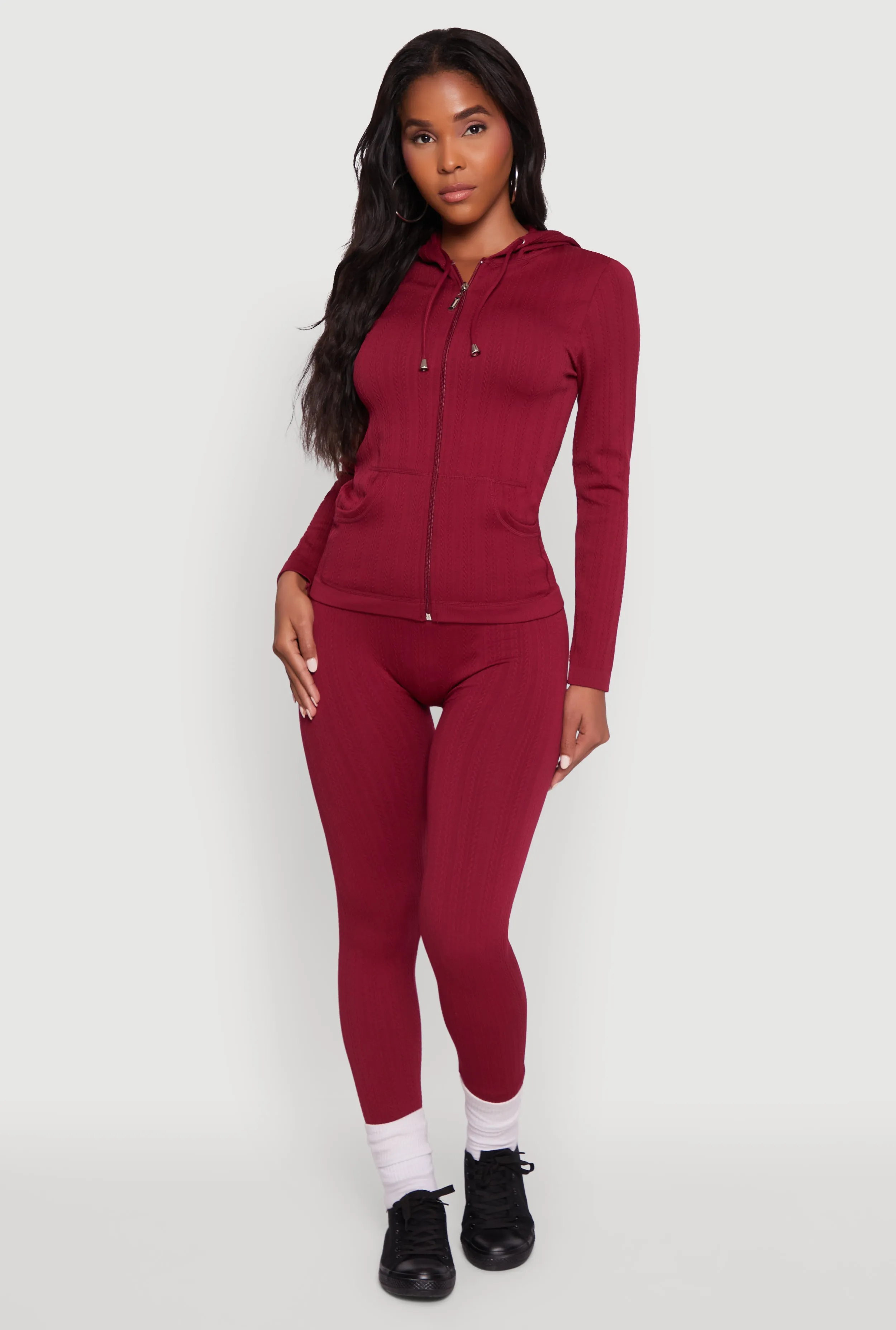 Seamless Textured Knit High Waisted Leggings sold by Rainbow product image thumbnail 4