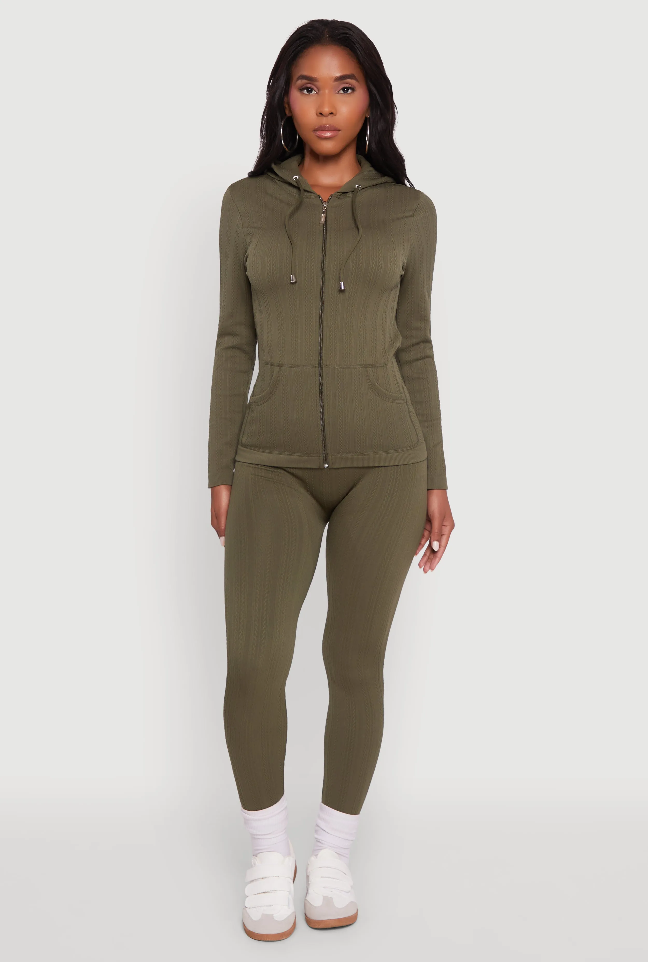 Seamless Textured Knit High Waisted Leggings sold by Rainbow product image thumbnail 3