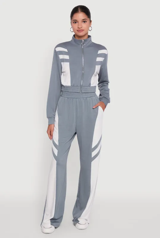 Color Block Wide Leg Sweatpants sold by Rainbow