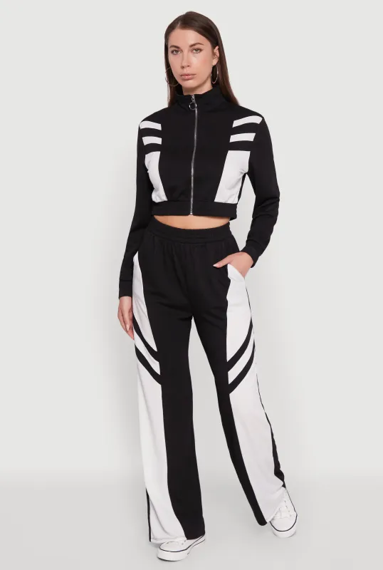 Color Block Wide Leg Sweatpants sold by Rainbow