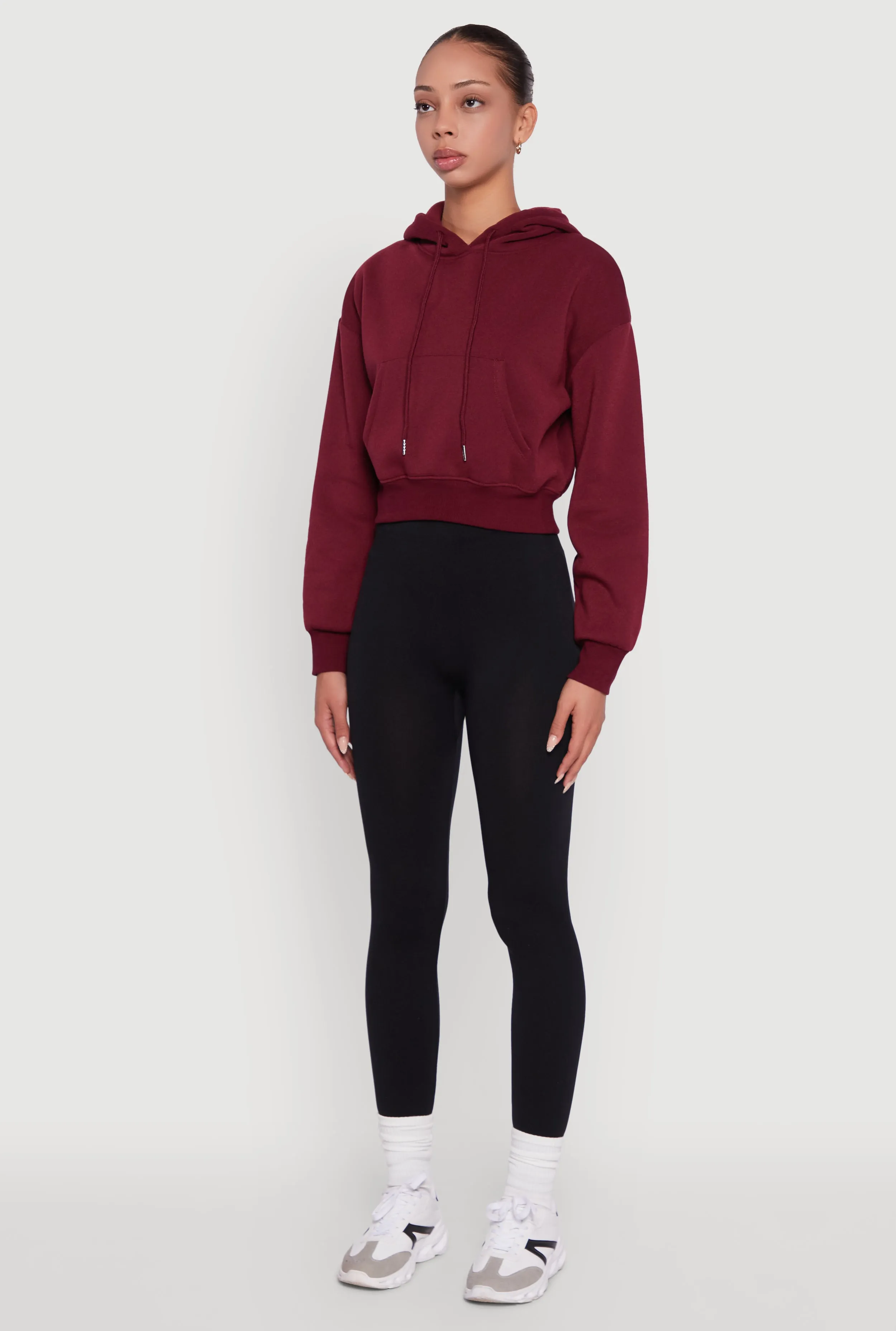 Cropped Kangaroo Pocket Pullover Hoodie sold by Rainbow product image thumbnail 5