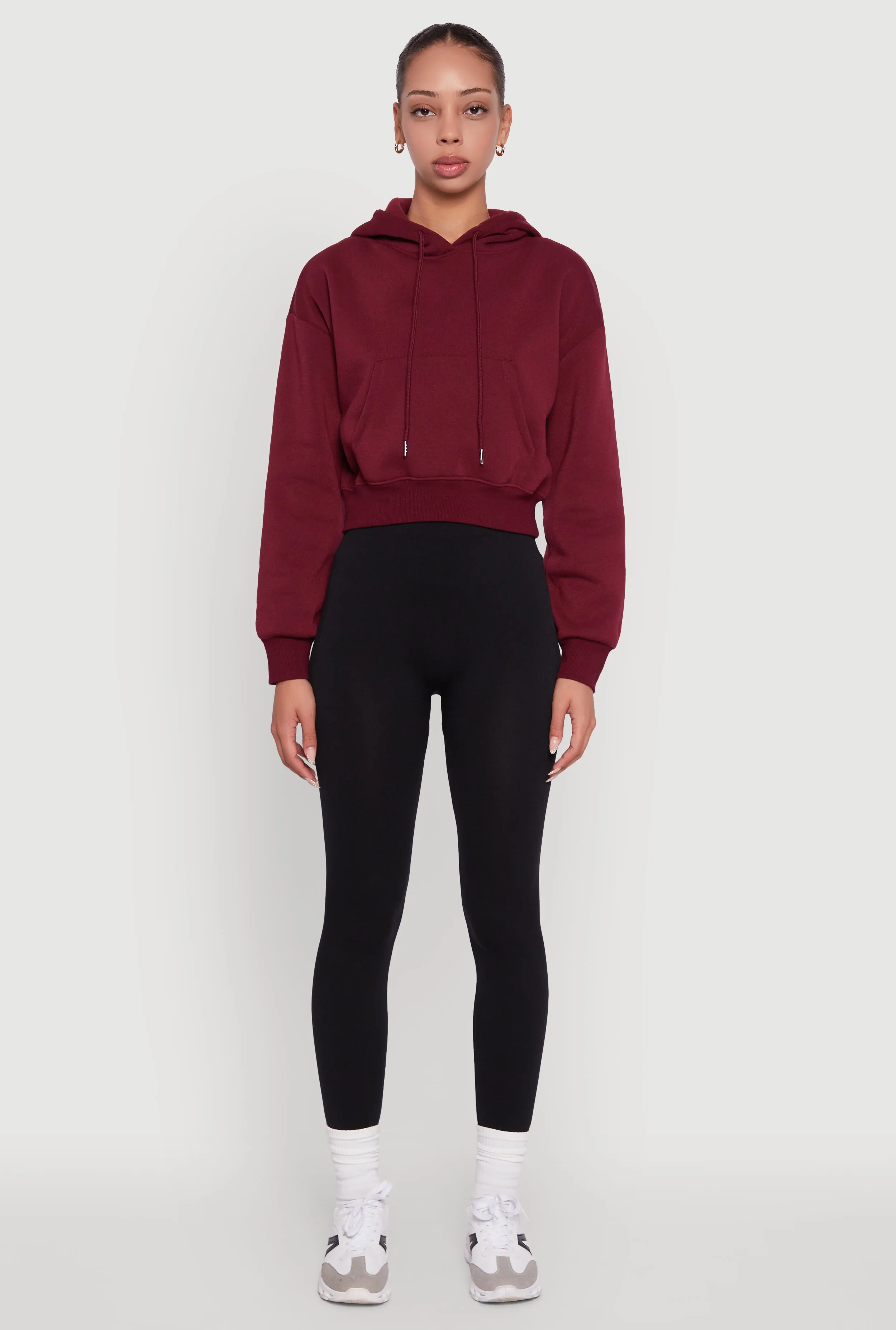 Cropped Kangaroo Pocket Pullover Hoodie sold by Rainbow product image thumbnail 3