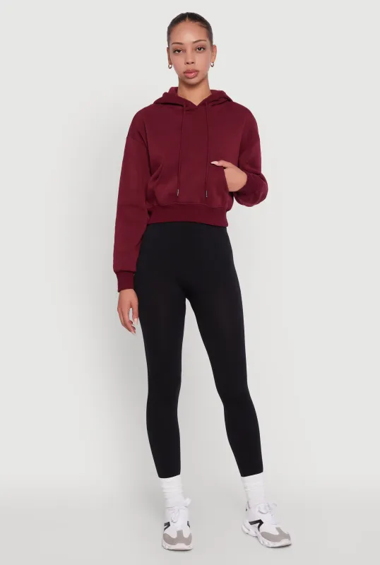 Cropped Kangaroo Pocket Pullover Hoodie sold by Rainbow