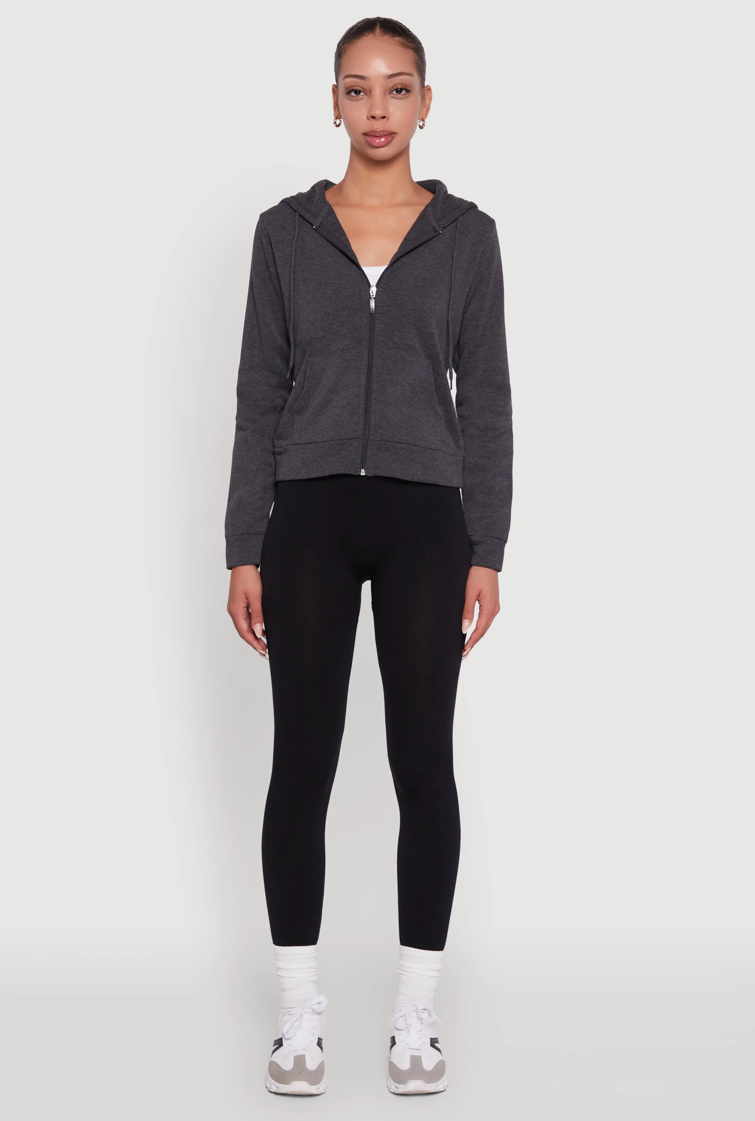 Zip Front Fleece Hooded Sweatshirt sold by Rainbow product image thumbnail 3