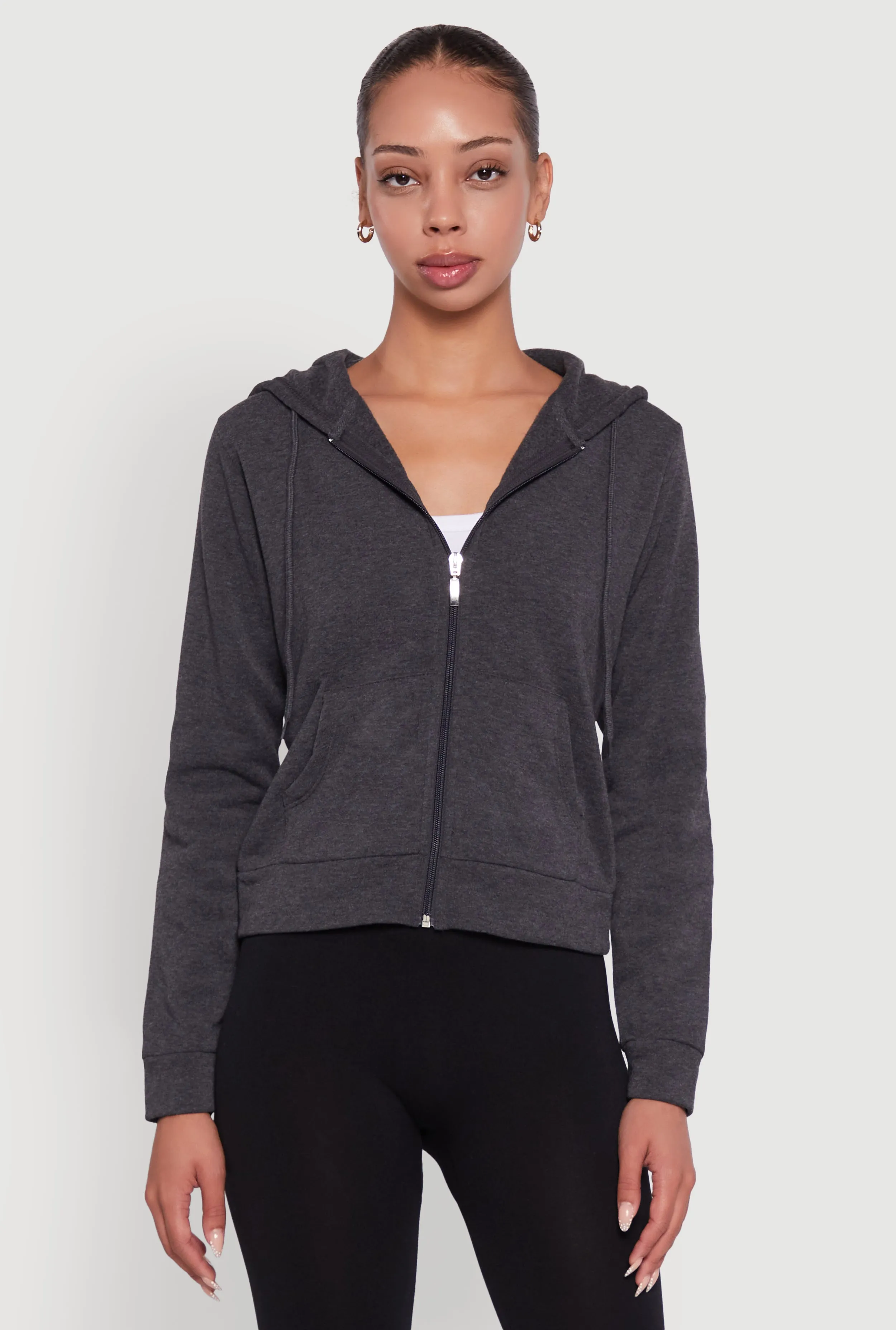 Zip Front Fleece Hooded Sweatshirt sold by Rainbow product image thumbnail 2