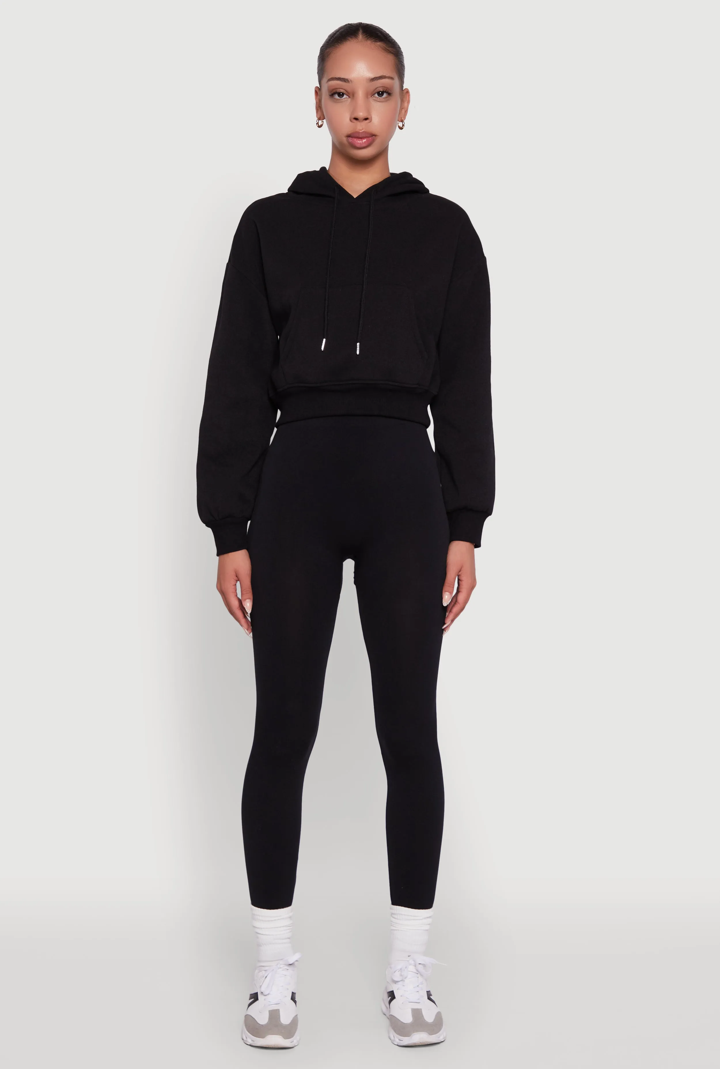 Cropped Kangaroo Pocket Pullover Hoodie sold by Rainbow product image thumbnail 3