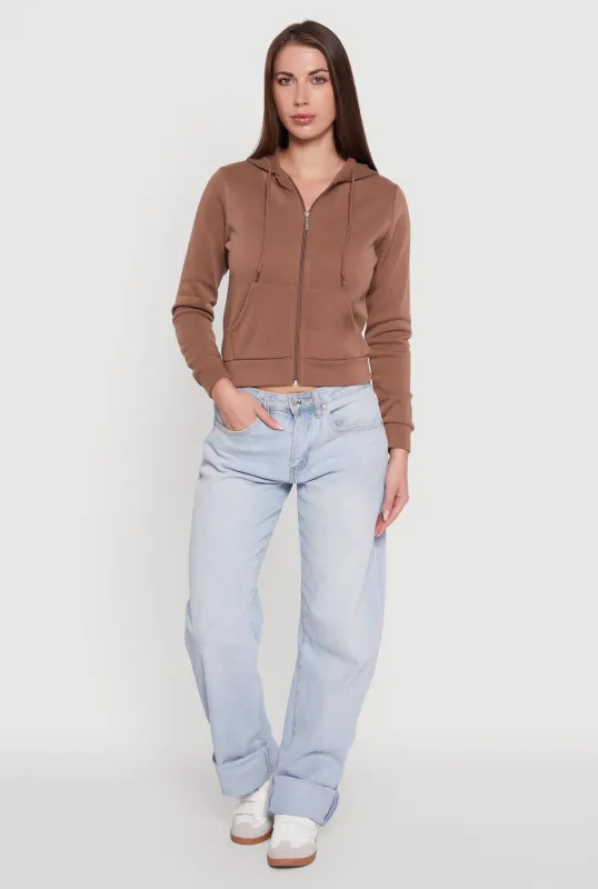 Zip Front Fleece Hooded Sweatshirt sold by Rainbow