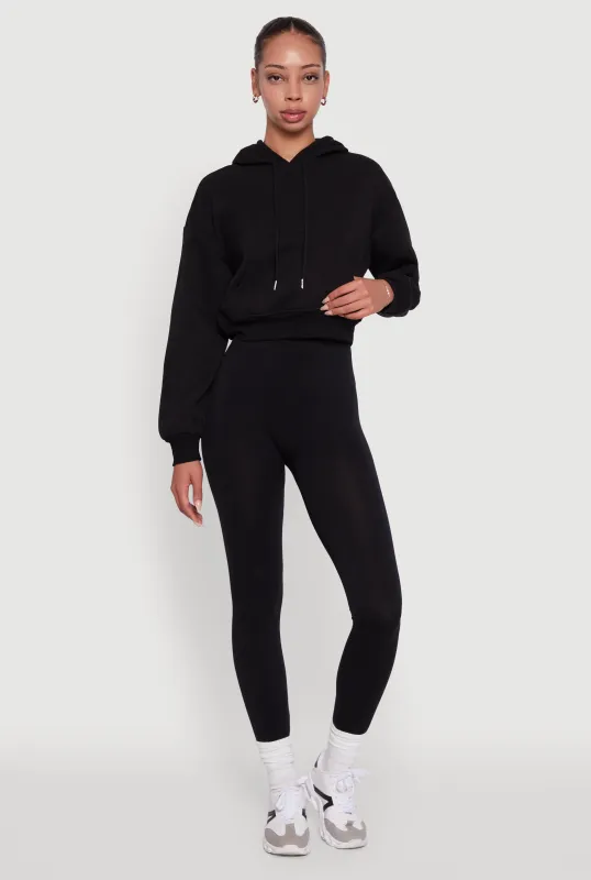 Cropped Kangaroo Pocket Pullover Hoodie sold by Rainbow