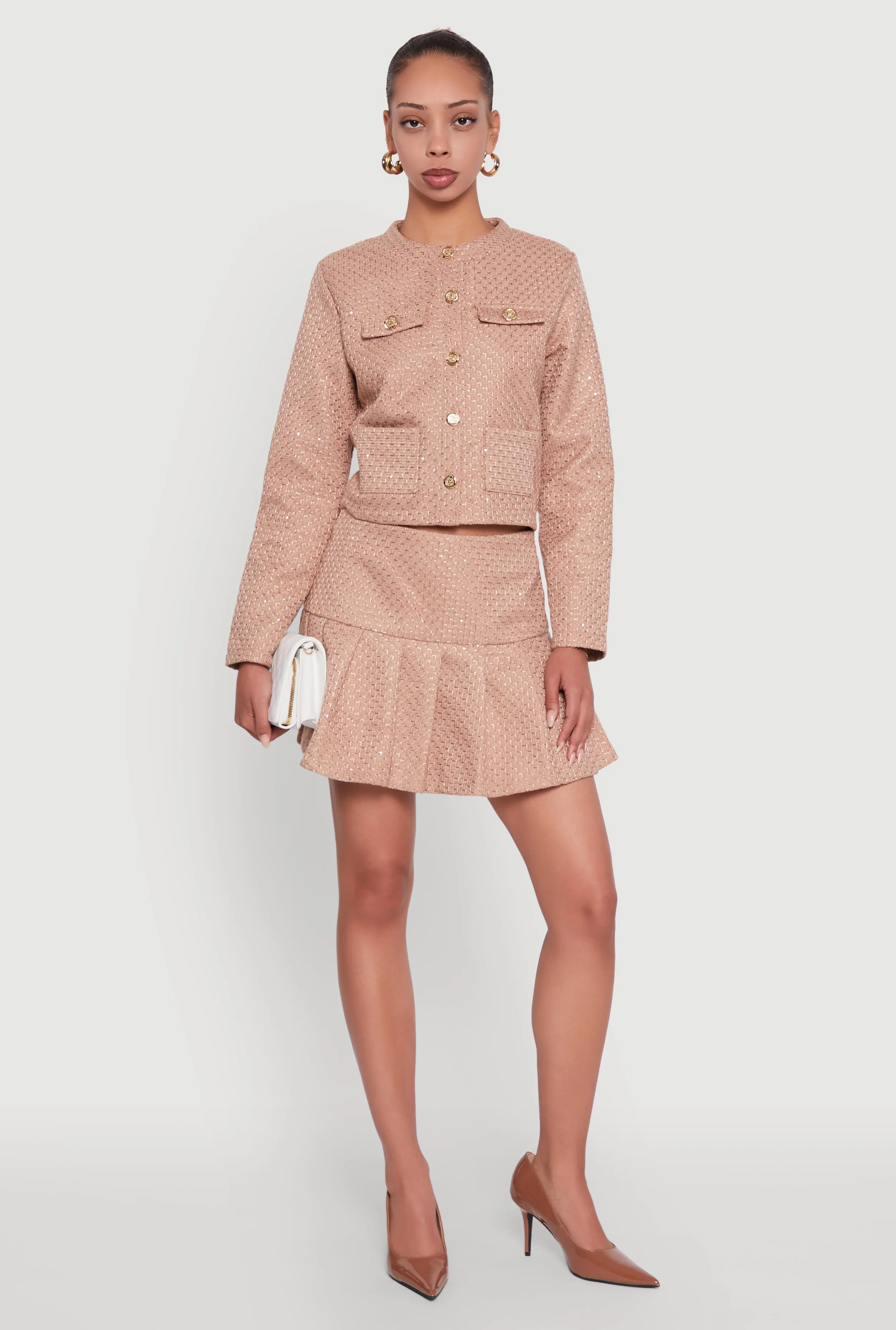 Tweed Pleated Mini Skirt sold by Rainbow product image thumbnail 3