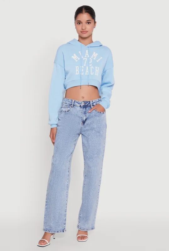 Fleece Graphic Cropped Pullover Hoodie sold by Rainbow