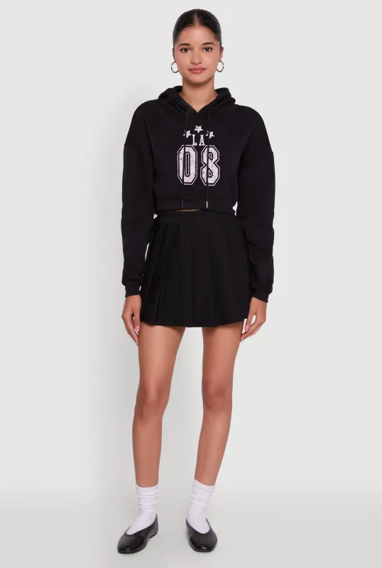 Fleece Graphic Cropped Pullover Hoodie sold by Rainbow