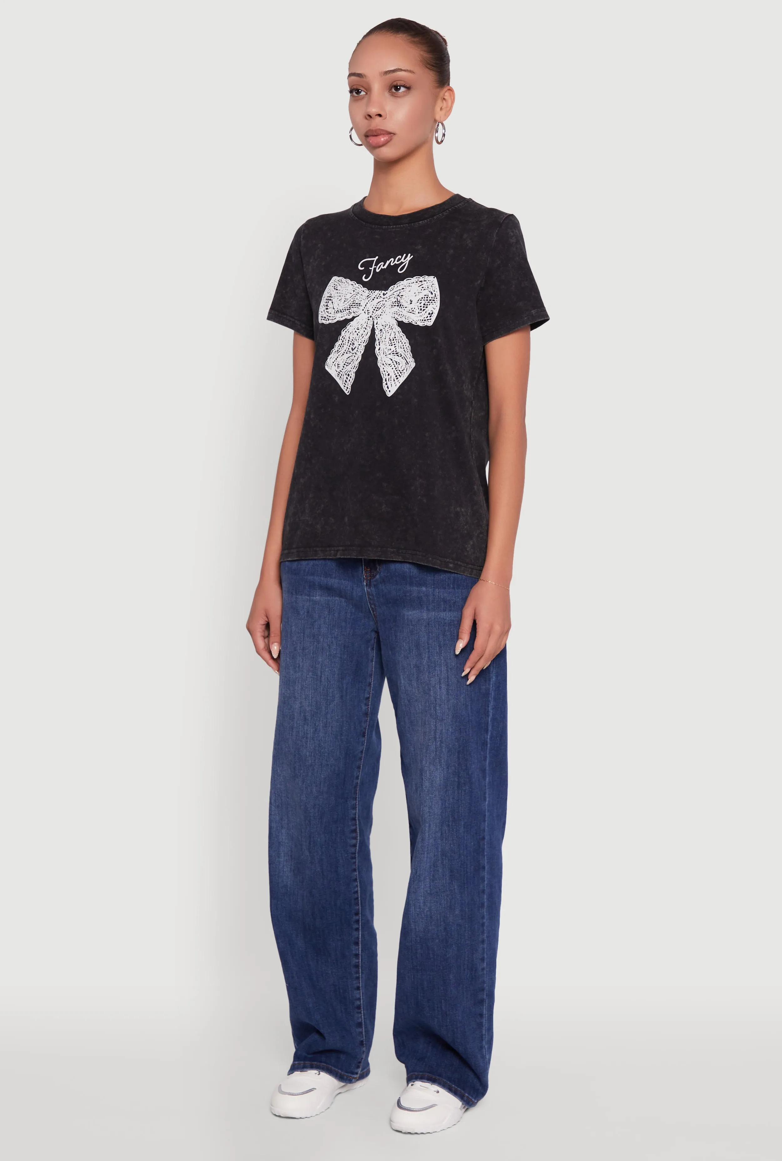 Acid Wash Fancy Bow Graphic Tee sold by Rainbow product image thumbnail 5