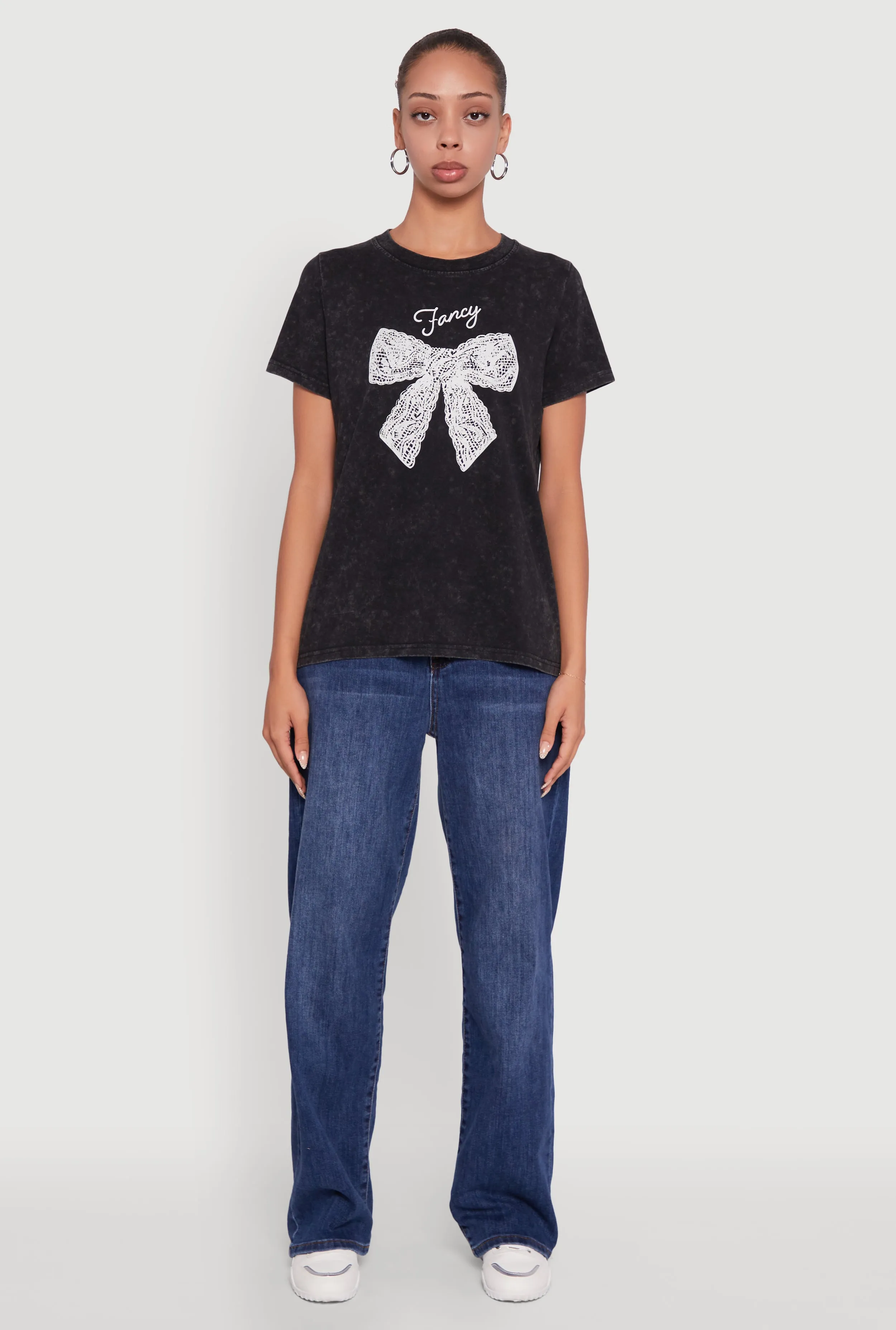 Acid Wash Fancy Bow Graphic Tee sold by Rainbow product image thumbnail 3