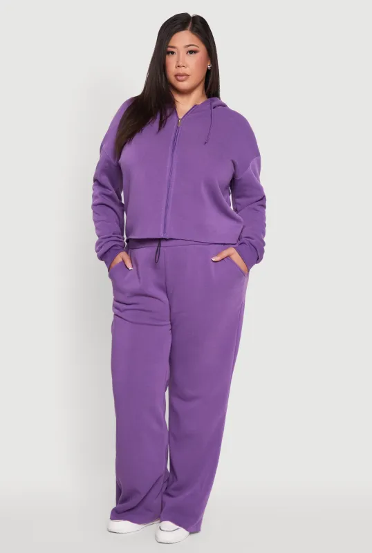 Plus Size High Waisted Raw Hem Sweatpants sold by Rainbow