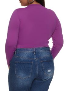 Plus Size Solid Long Sleeve Bodysuit sold by Rainbow