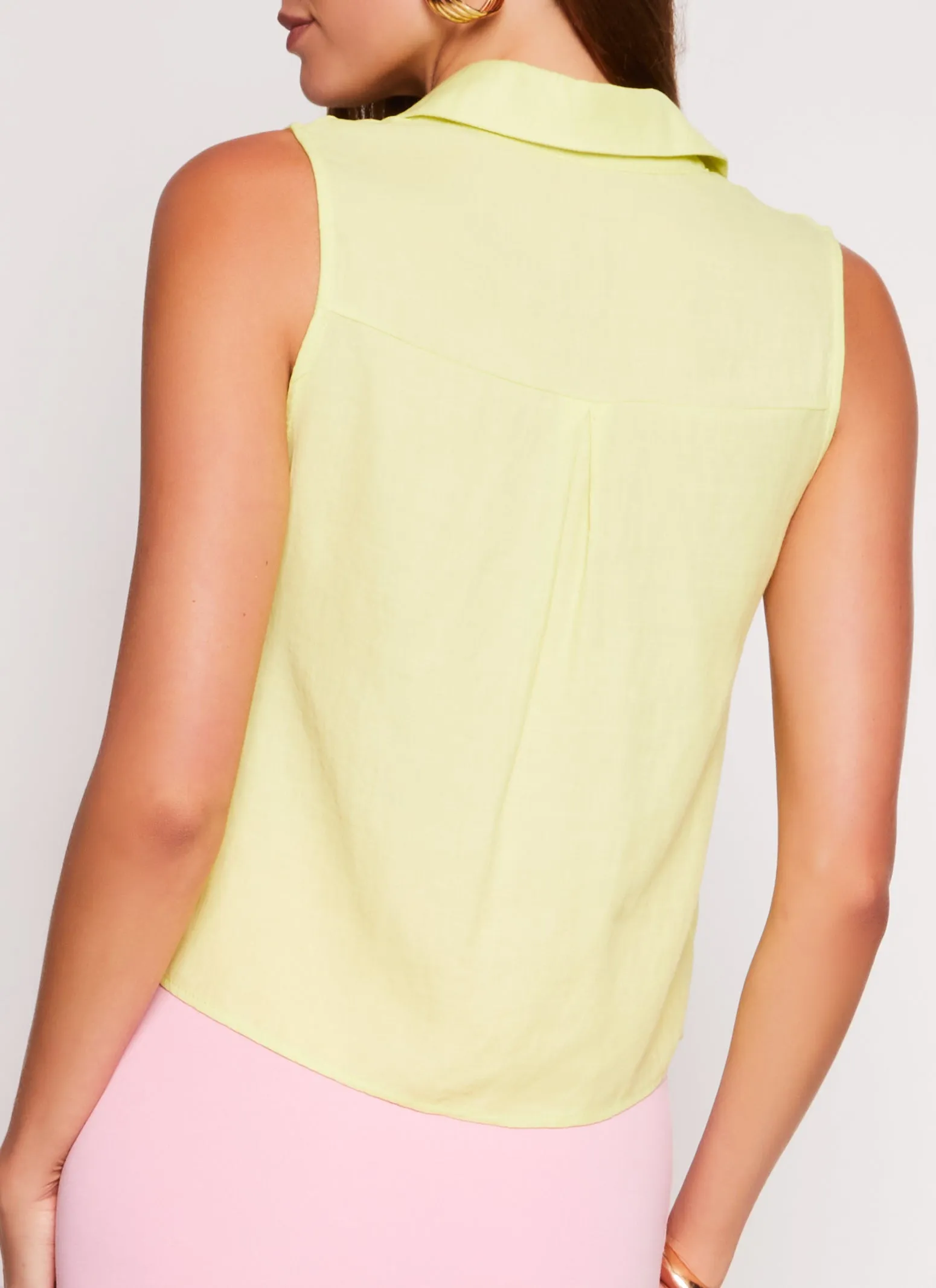 Gauze Knit Sleeveless Button Front Shirt sold by Rainbow product image thumbnail 3