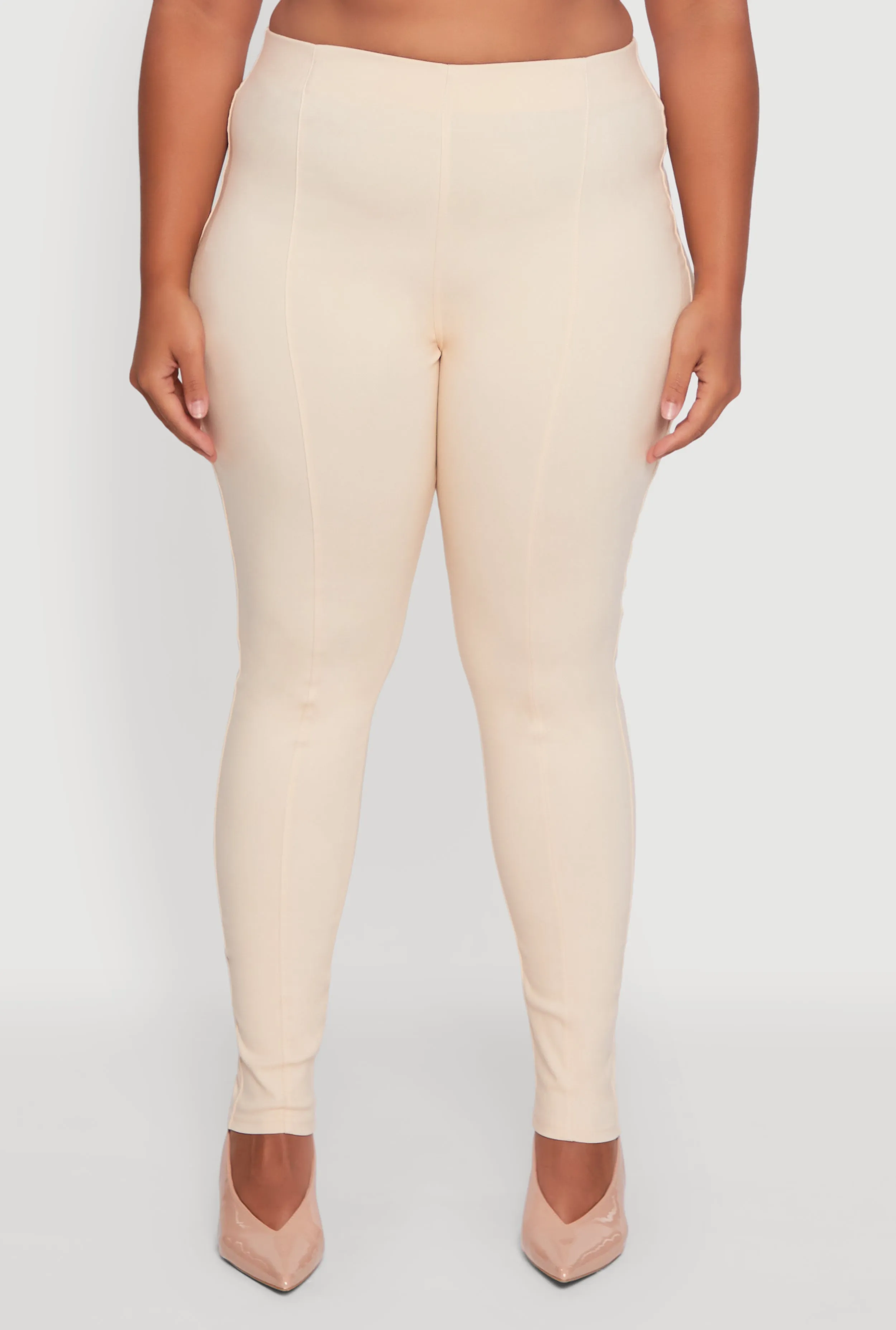 Plus Size High Waisted Skinny Leg Pintuck Pants sold by Rainbow product image thumbnail 5