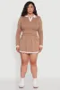 Plus Size Ribbed Knit Crop Varsity Stripe Sweater sold by Rainbow