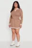 Plus Size Ribbed Knit Crop Varsity Stripe Sweater sold by Rainbow