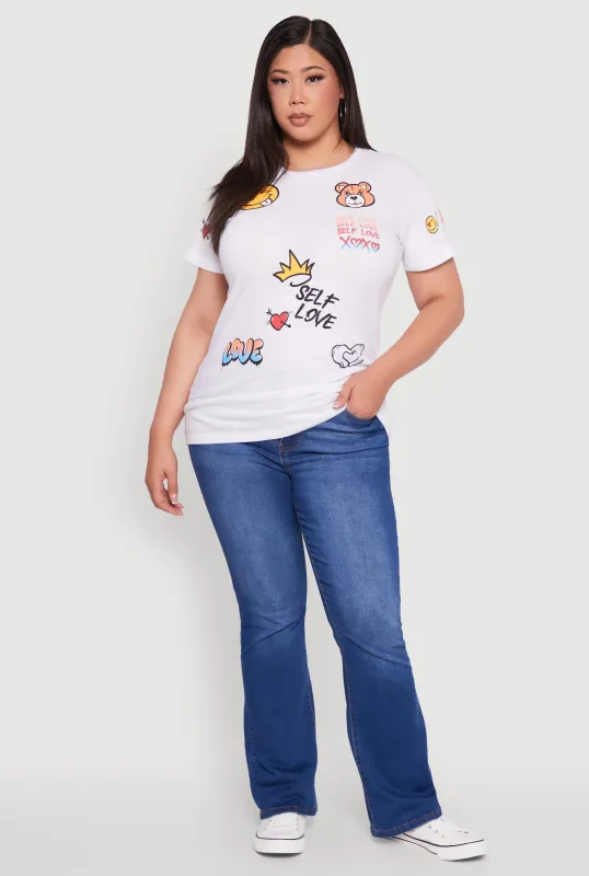 Plus Size Self Love Graphic Tee sold by Rainbow