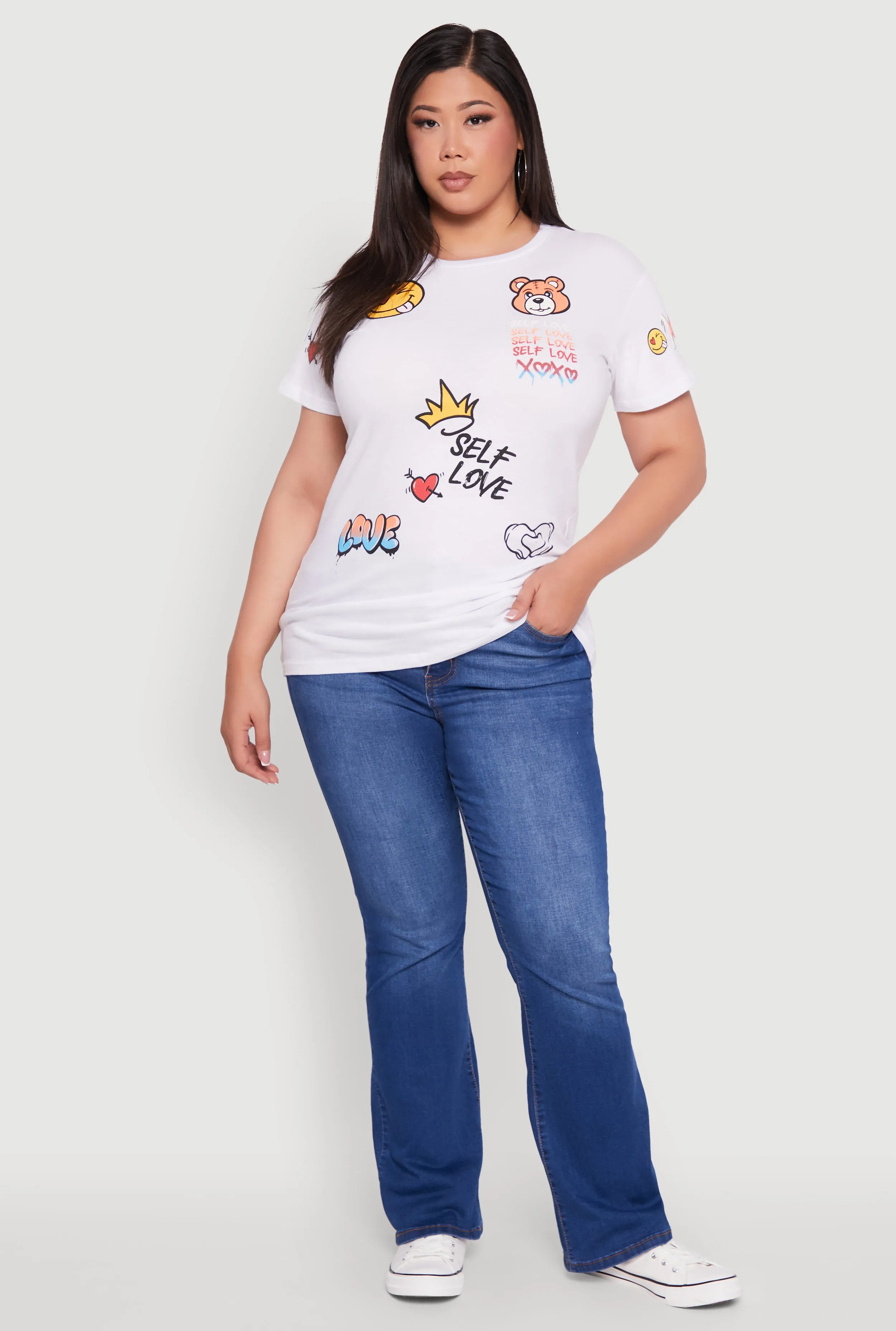 Plus Size Self Love Graphic Tee sold by Rainbow