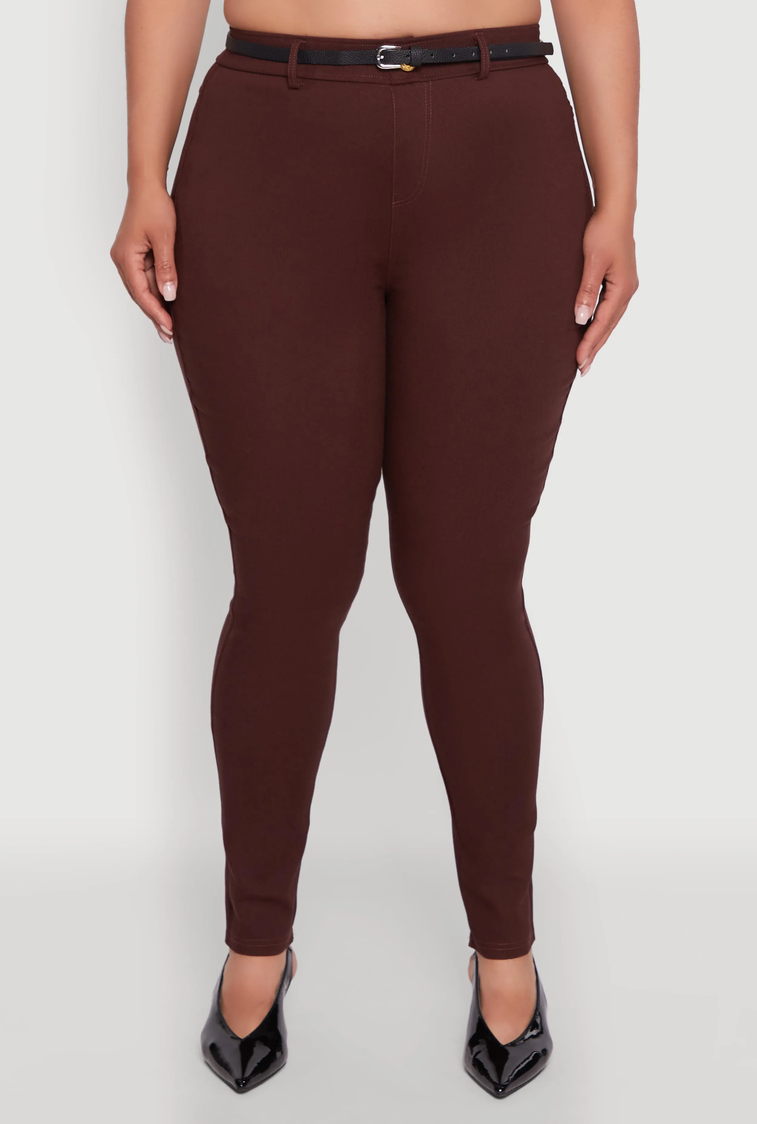 Plus Size High Waisted Belted Dress Pants sold by Rainbow product image thumbnail 5