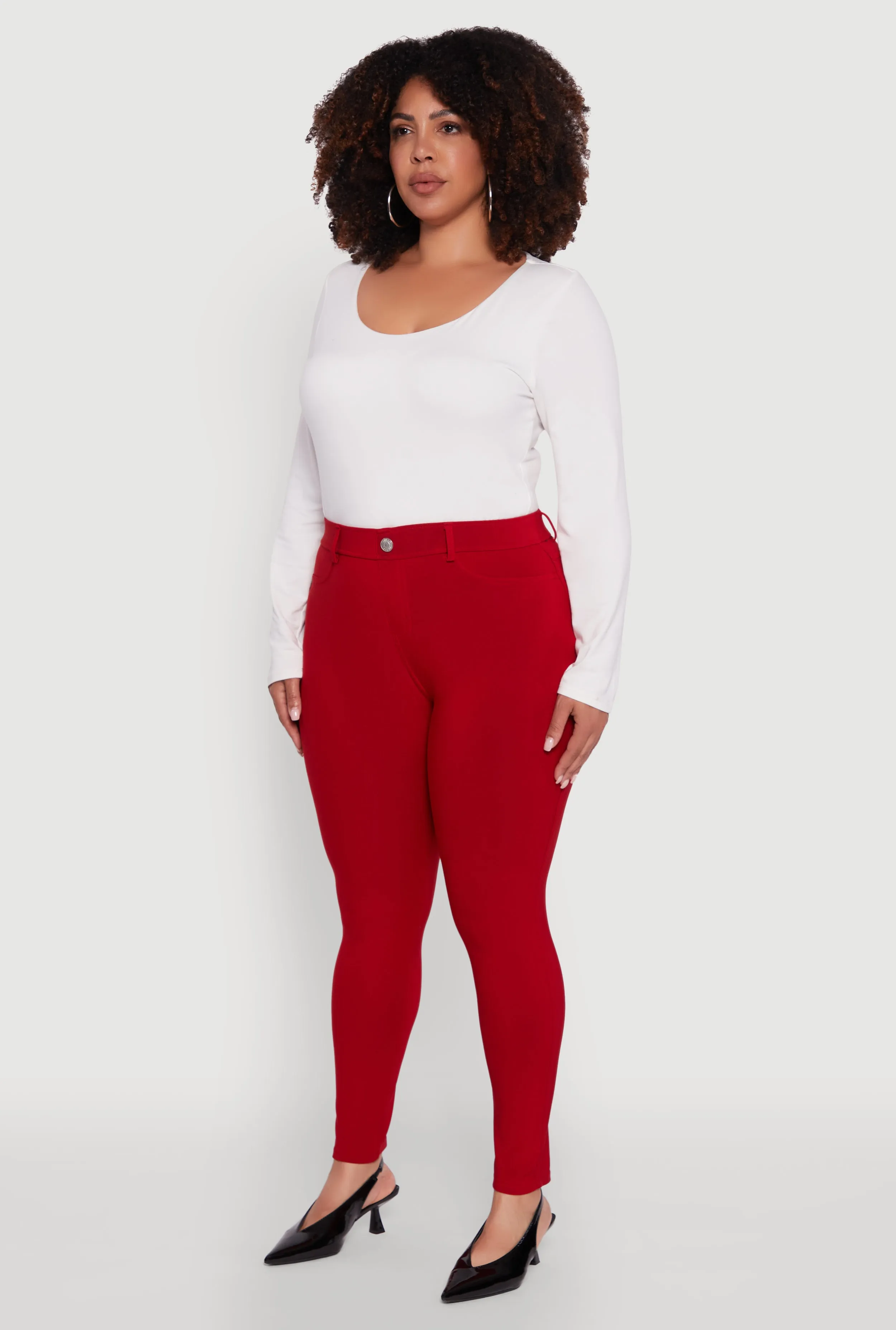 Plus Size Scuba High Waisted Push Up Dress Pants sold by Rainbow product image thumbnail 3