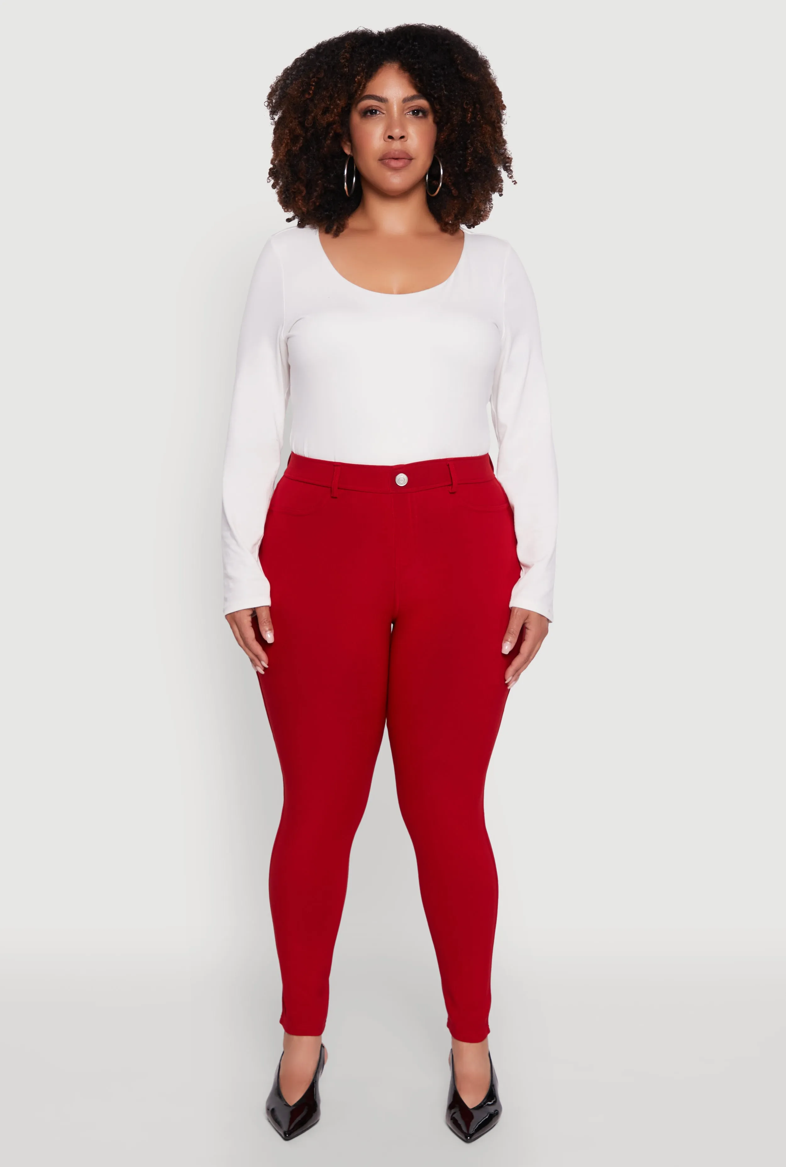 Plus Size Scuba High Waisted Push Up Dress Pants sold by Rainbow product image thumbnail 2