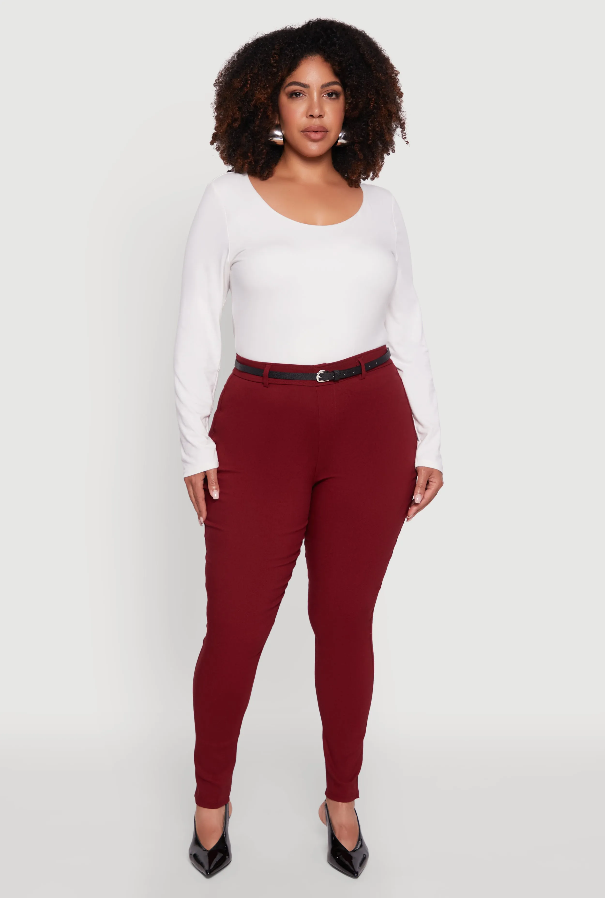 Plus Size High Waisted Belted Dress Pants sold by Rainbow product image thumbnail 3