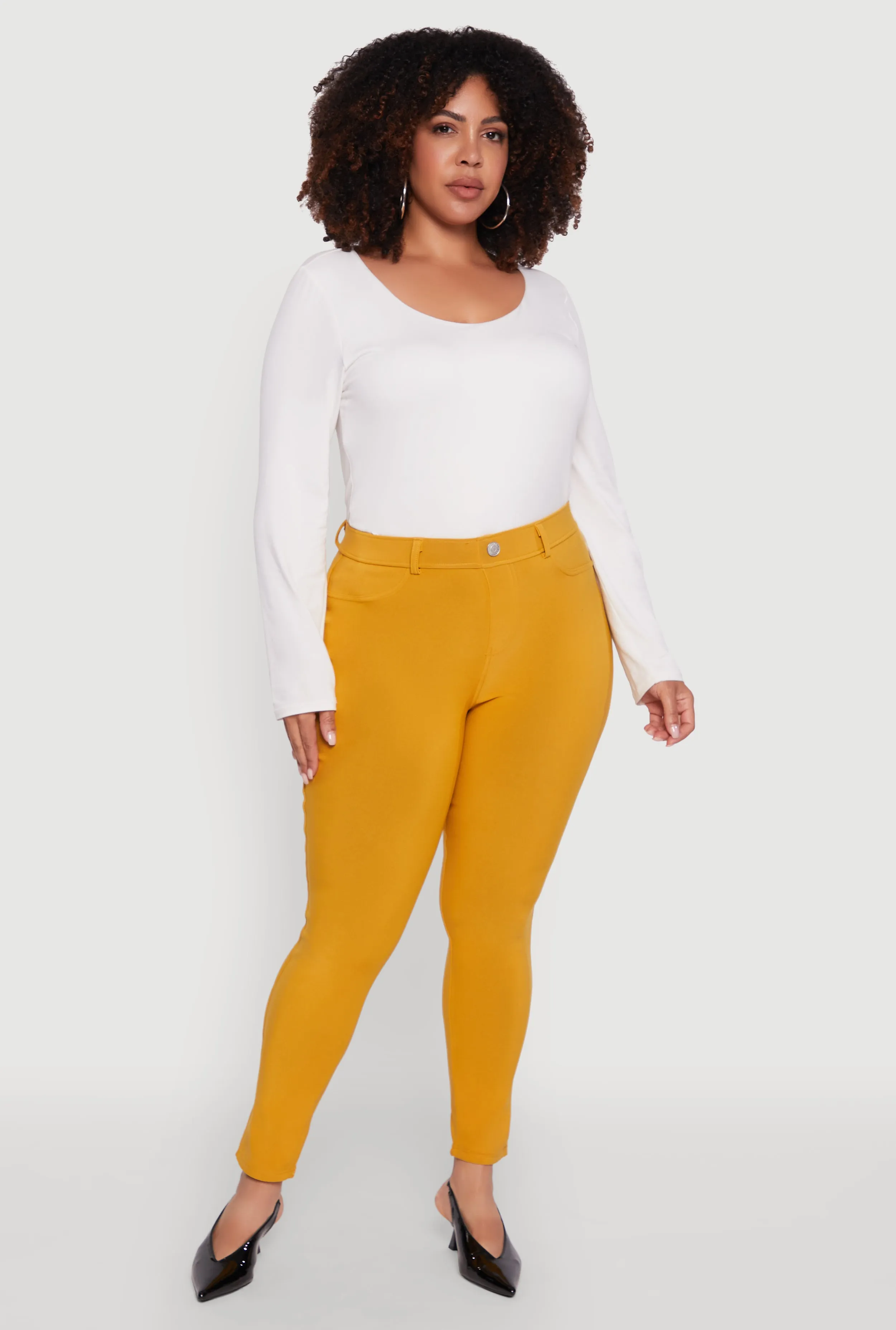 Plus Size Scuba High Waisted Push Up Dress Pants sold by Rainbow product image thumbnail 5