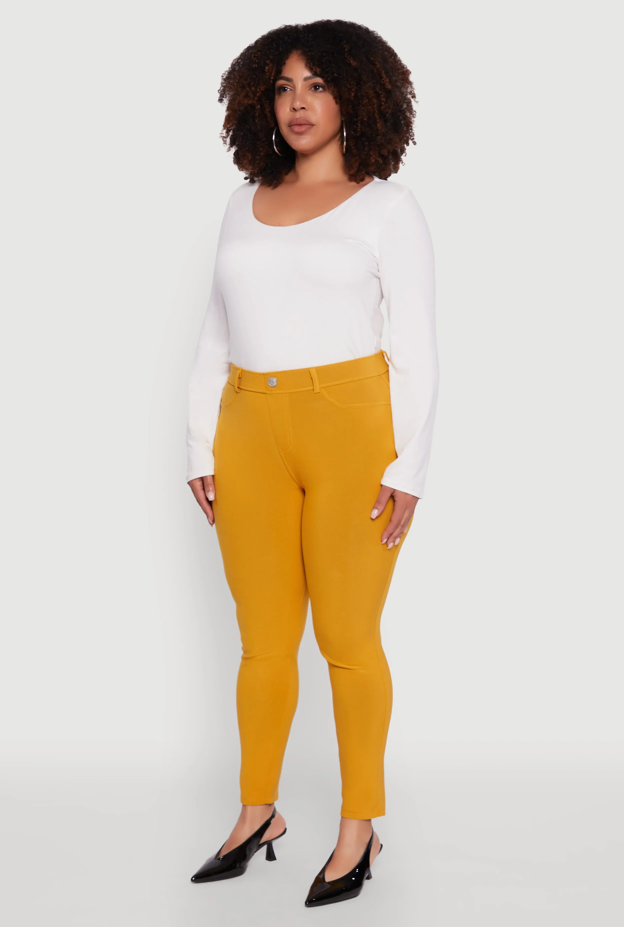 Plus Size Scuba High Waisted Push Up Dress Pants sold by Rainbow product image thumbnail 3