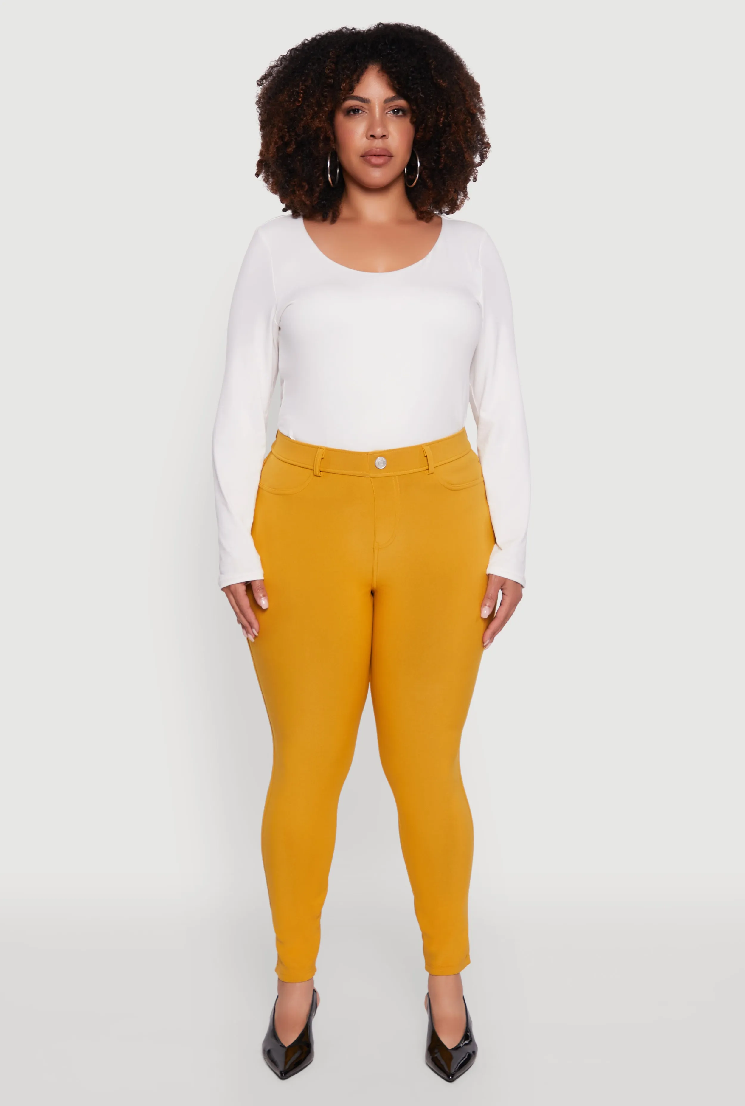 Plus Size Scuba High Waisted Push Up Dress Pants sold by Rainbow product image thumbnail 2