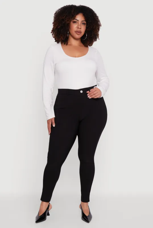 Plus Size Scuba High Waisted Push Up Dress Pants sold by Rainbow