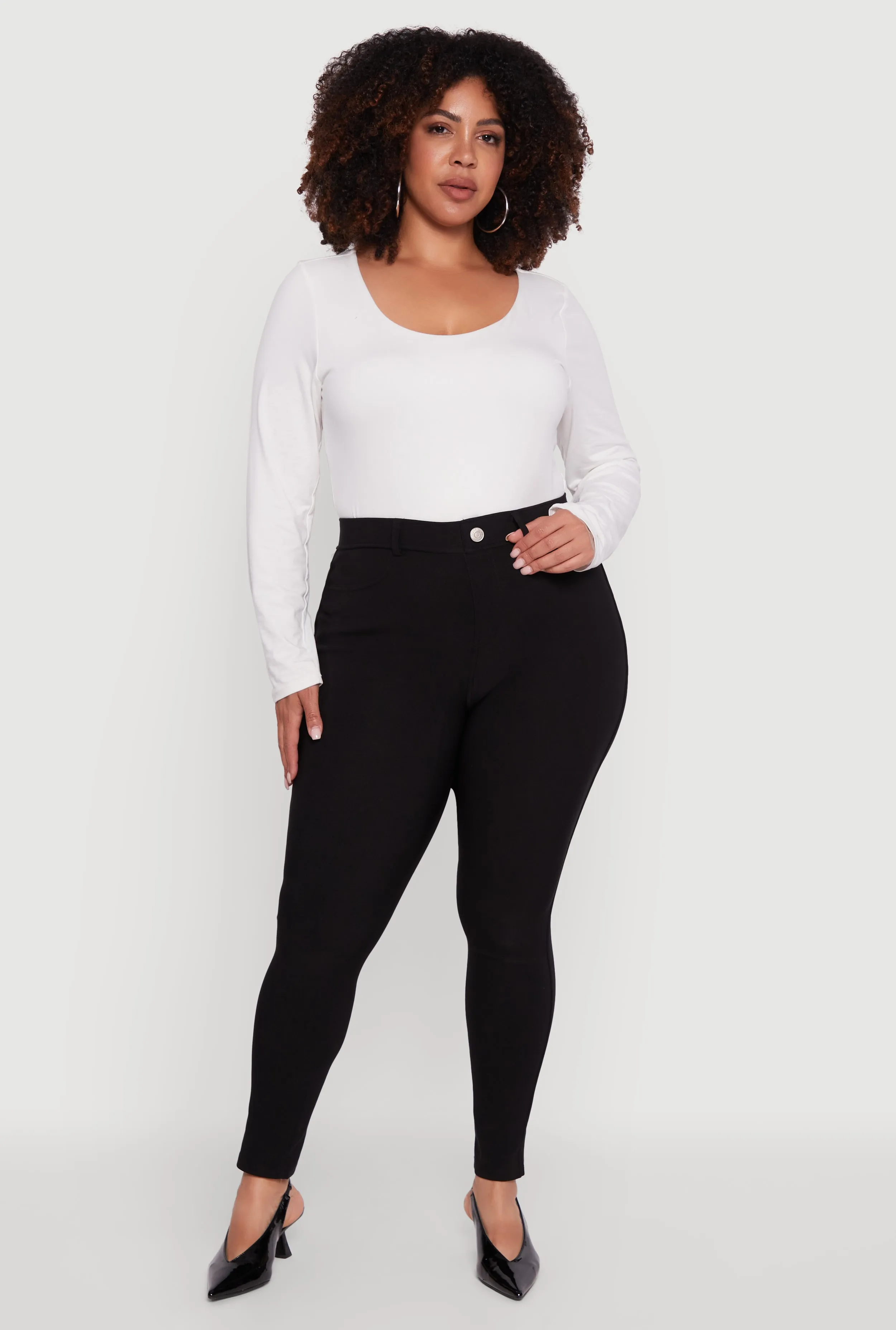 Plus Size Scuba High Waisted Push Up Dress Pants sold by Rainbow