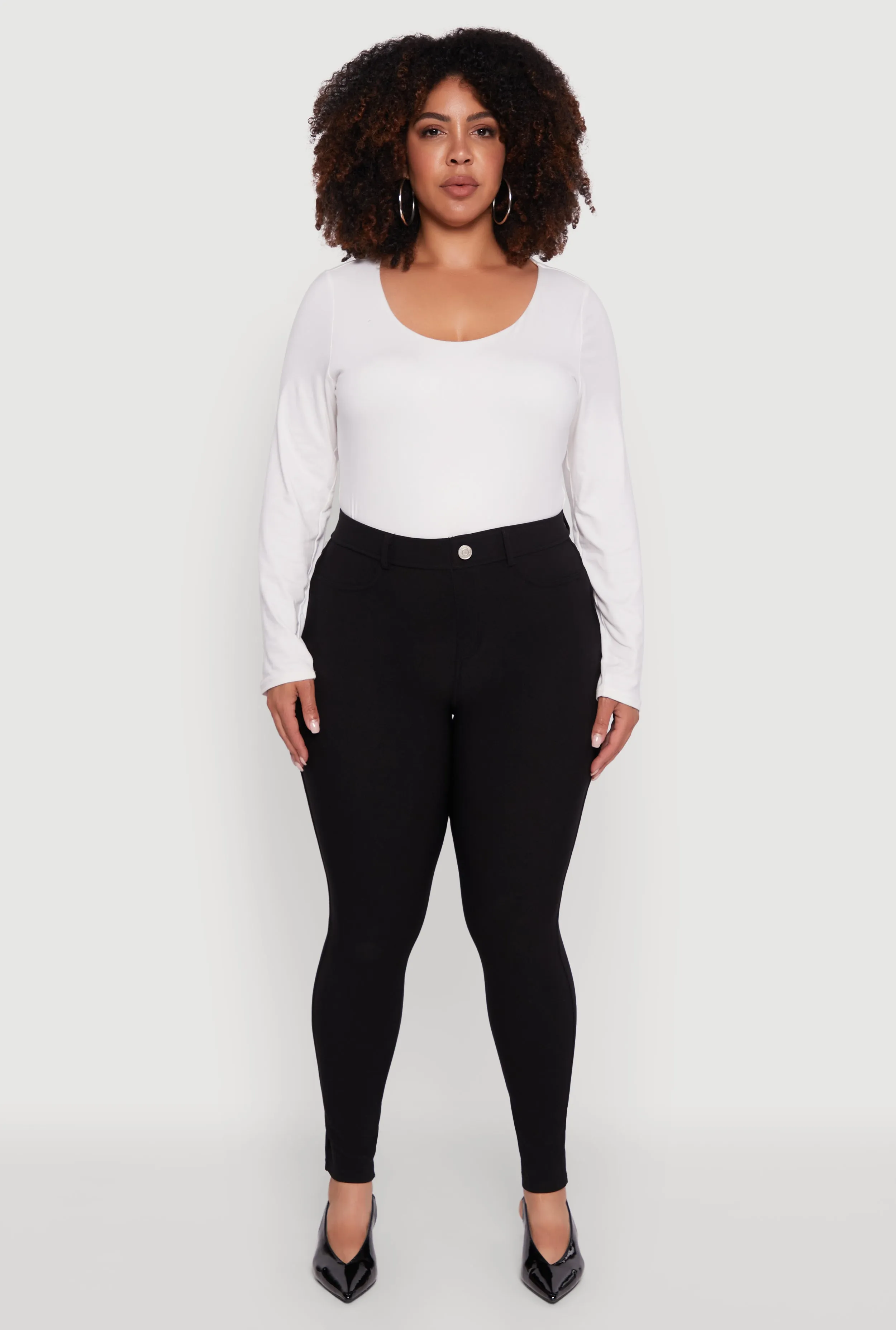 Plus Size Scuba High Waisted Push Up Dress Pants sold by Rainbow product image thumbnail 2