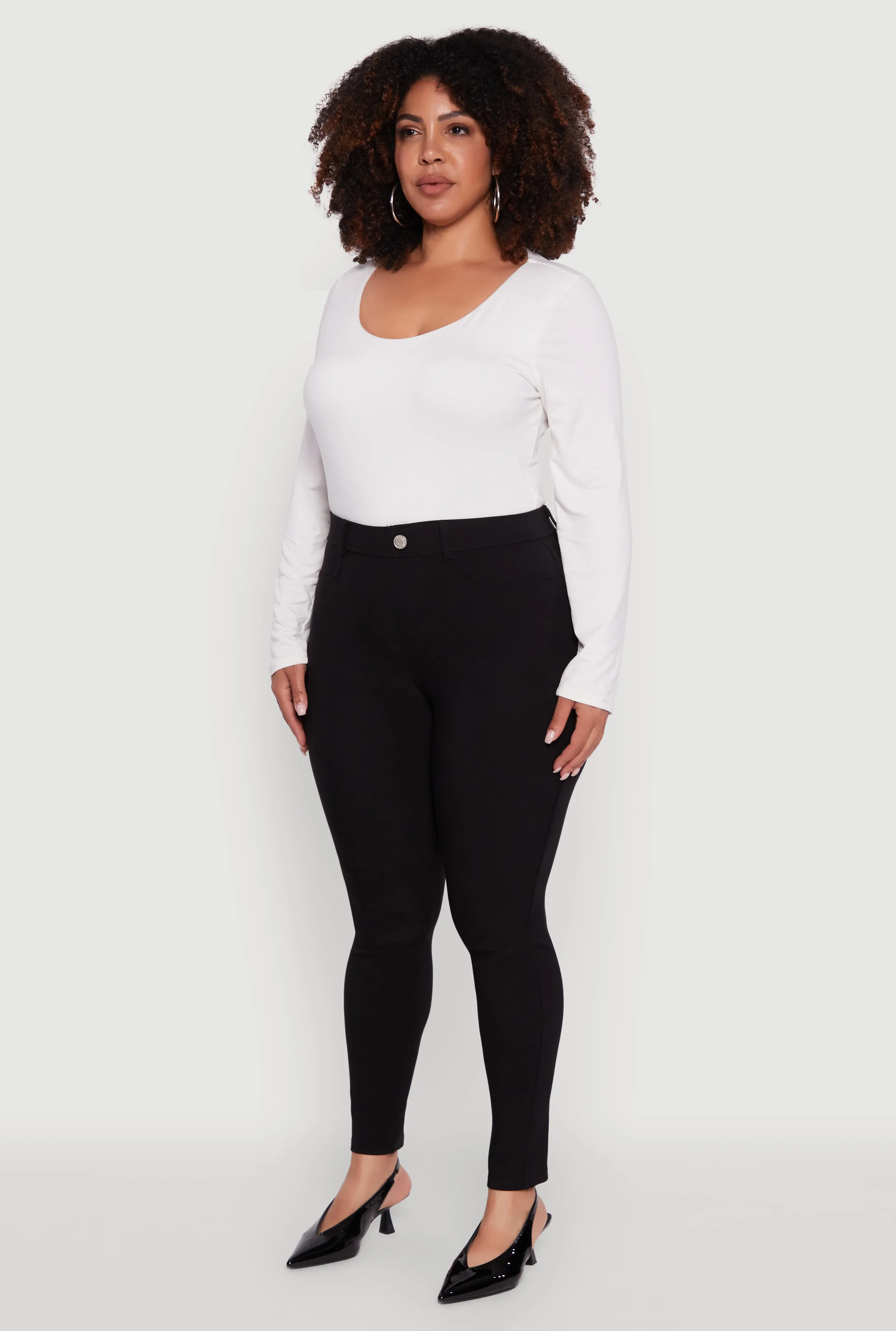 Plus Size Scuba High Waisted Push Up Dress Pants sold by Rainbow product image thumbnail 3
