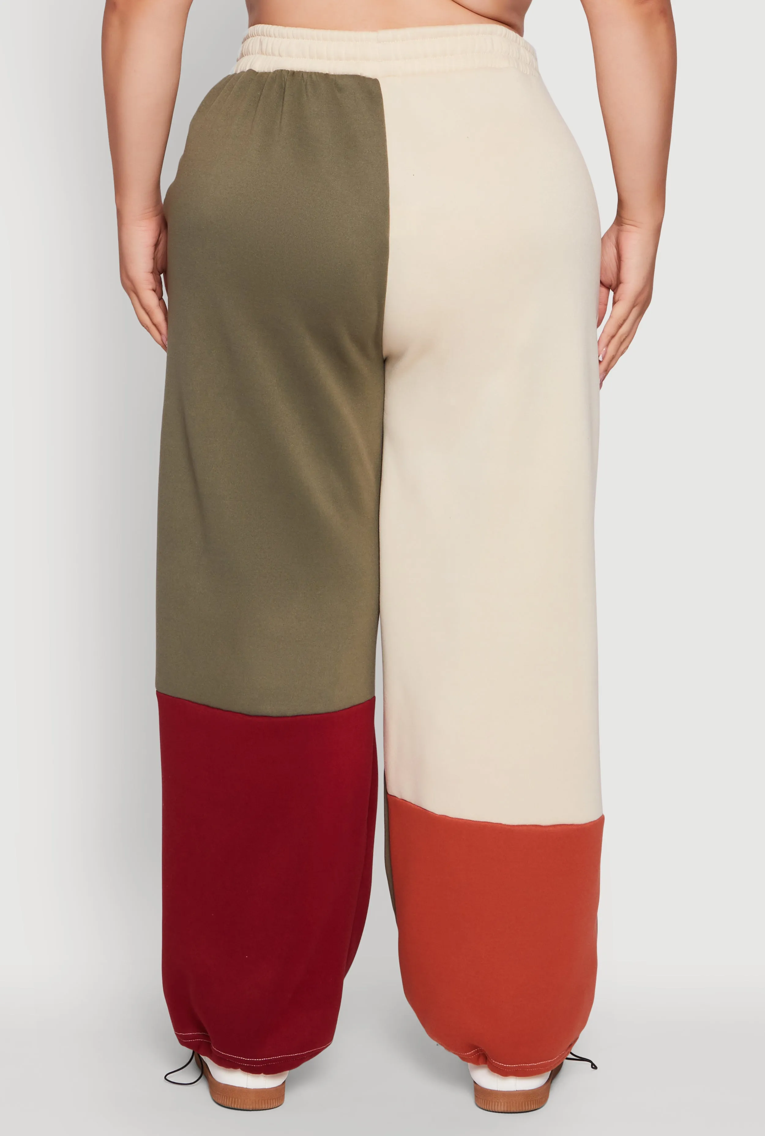 Plus Size Color Blocked High Waisted Wide Leg Joggers sold by Rainbow product image thumbnail 5