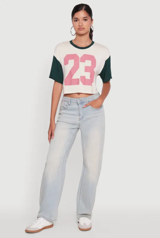 23 Graphic Cropped Football T-Shirt sold by Rainbow