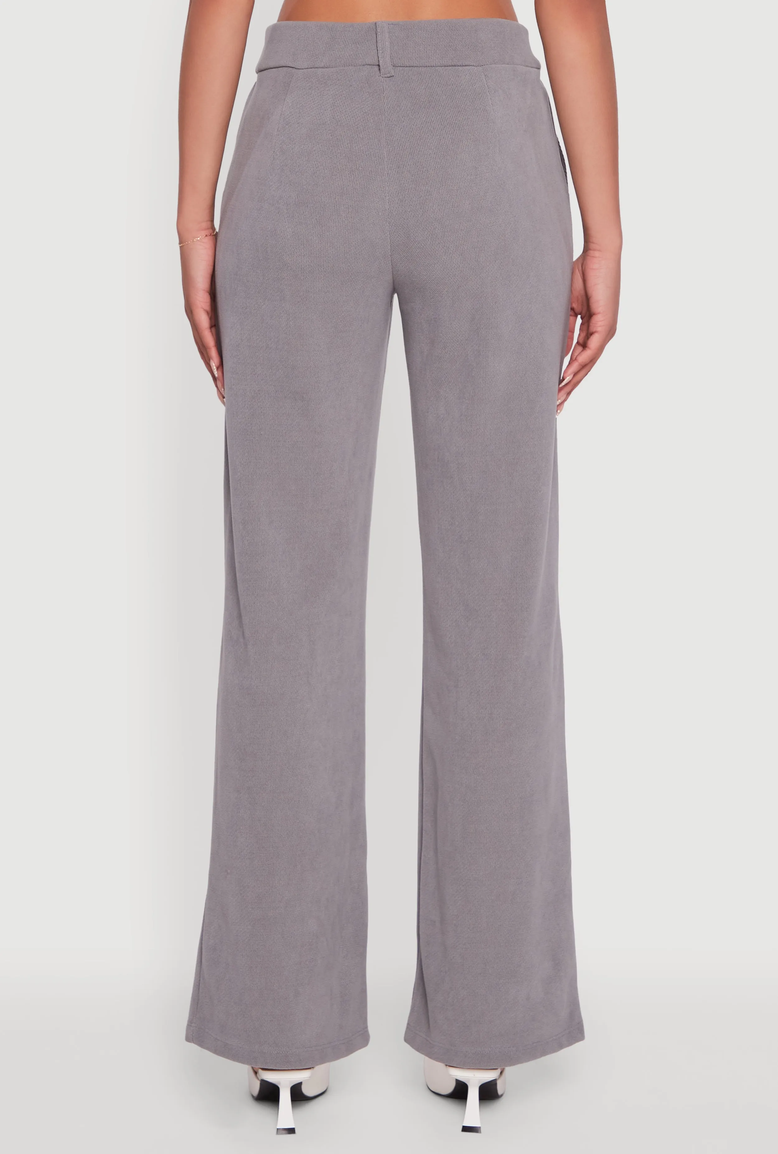 High Waisted Wide Leg Pants with Faux Buttons sold by Rainbow product image thumbnail 5