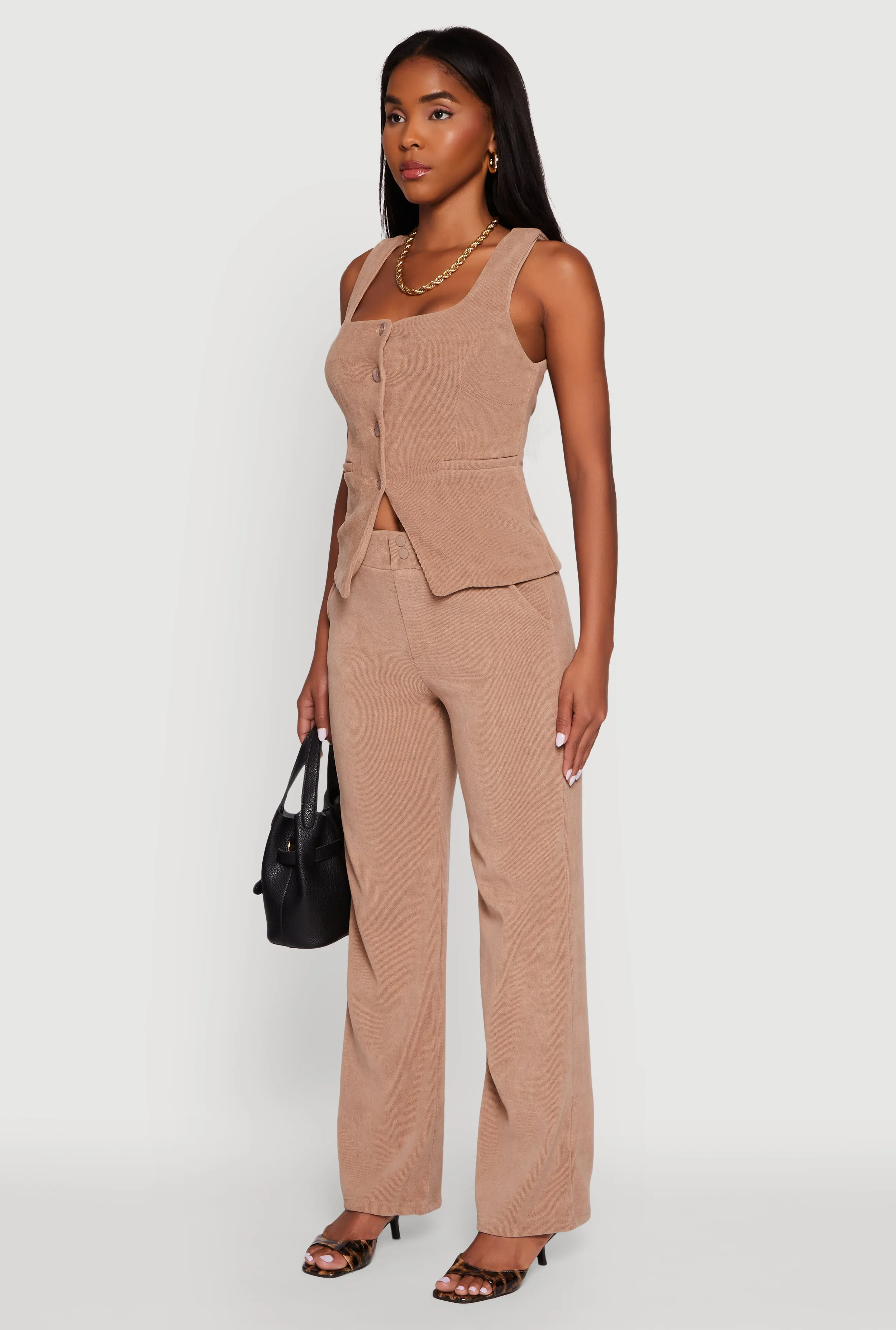 Sleeveless Button Front Square Neck Waistcoat sold by Rainbow product image thumbnail 5