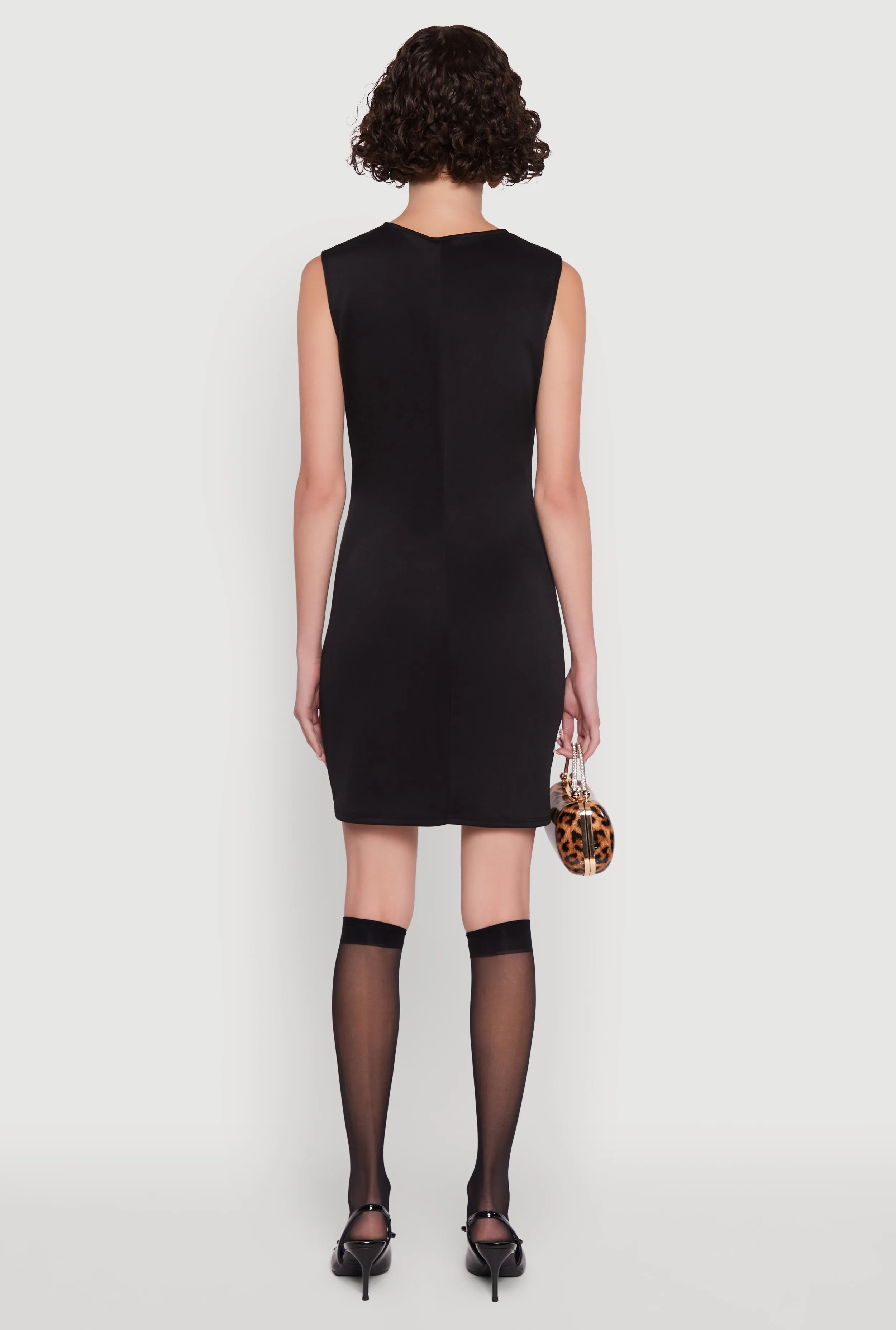 Metallic Rose Detail Mini Sheath Dress sold by Rainbow product image thumbnail 5