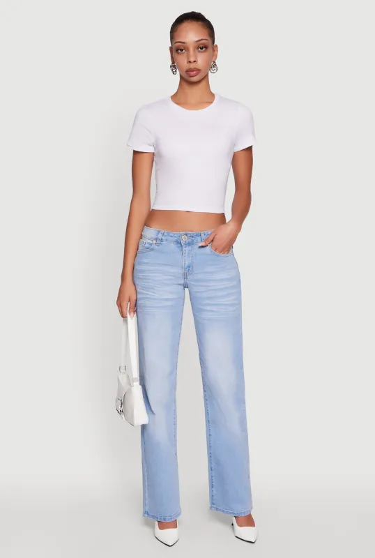 VIP Whiskered Stretch Straight Leg Jeans sold by Rainbow