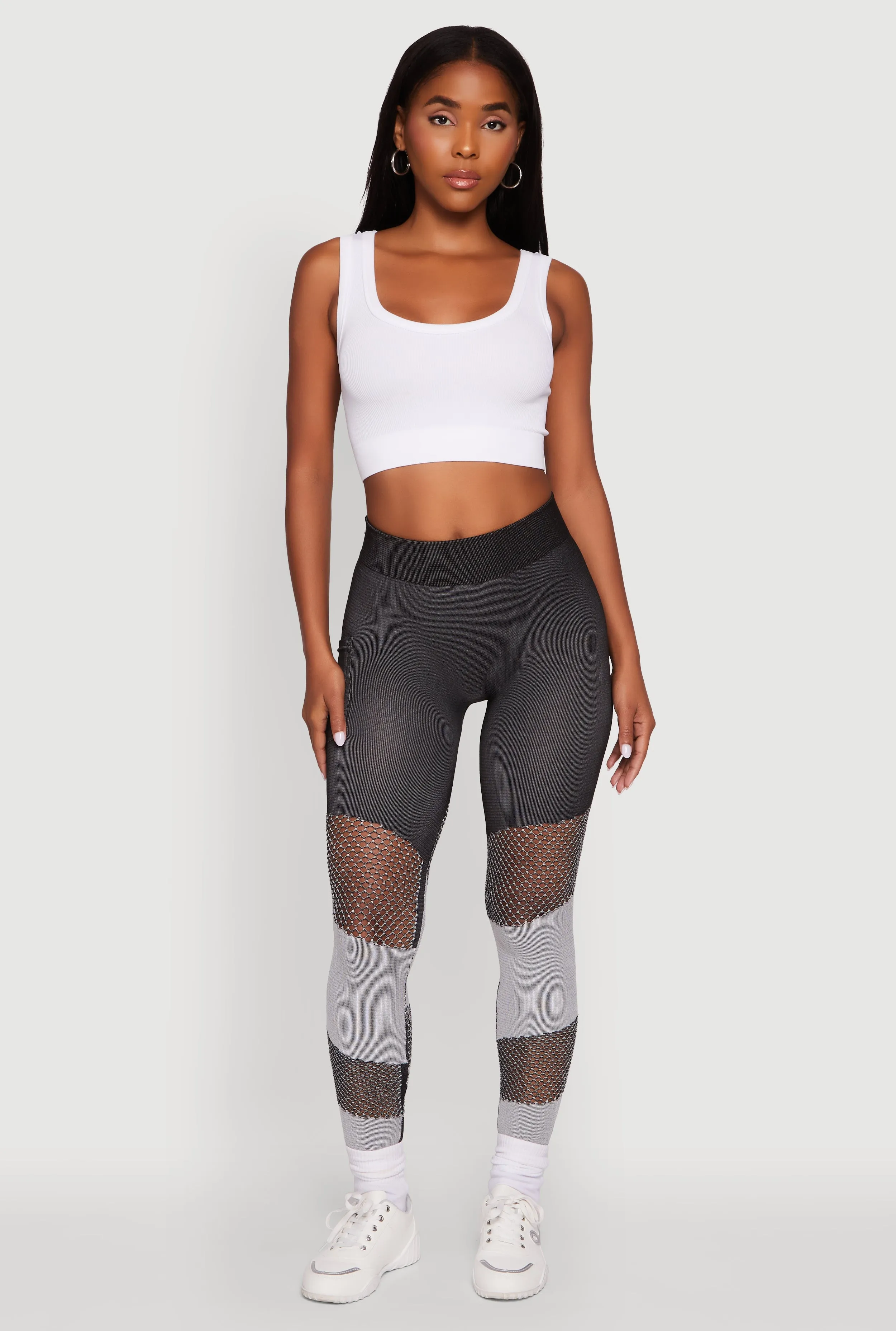 Laser Cut Color Block Leggings with Cell Phone Pocket sold by Rainbow product image thumbnail 2
