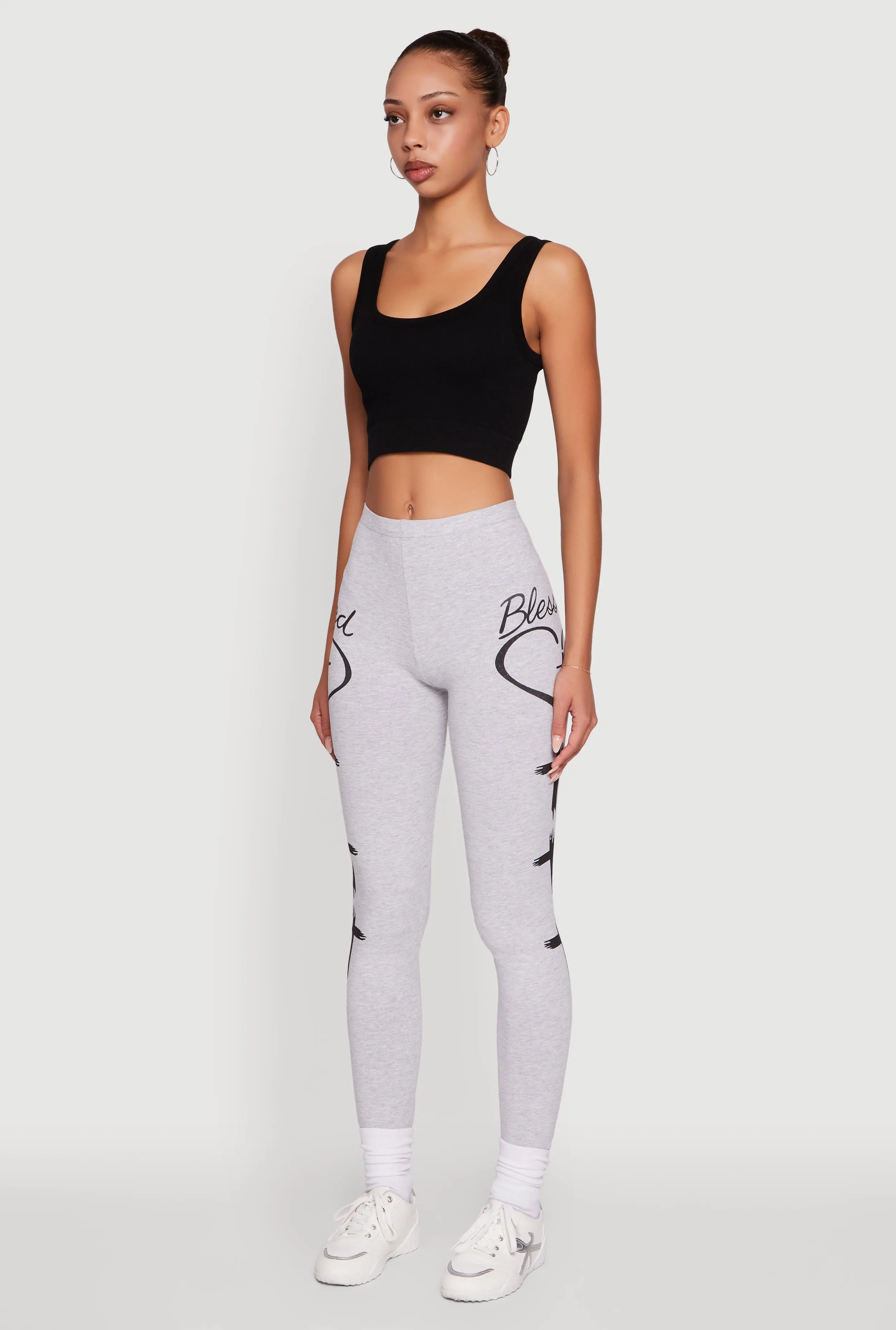 Blessed Cross Heart Graphic Leggings sold by Rainbow product image thumbnail 3