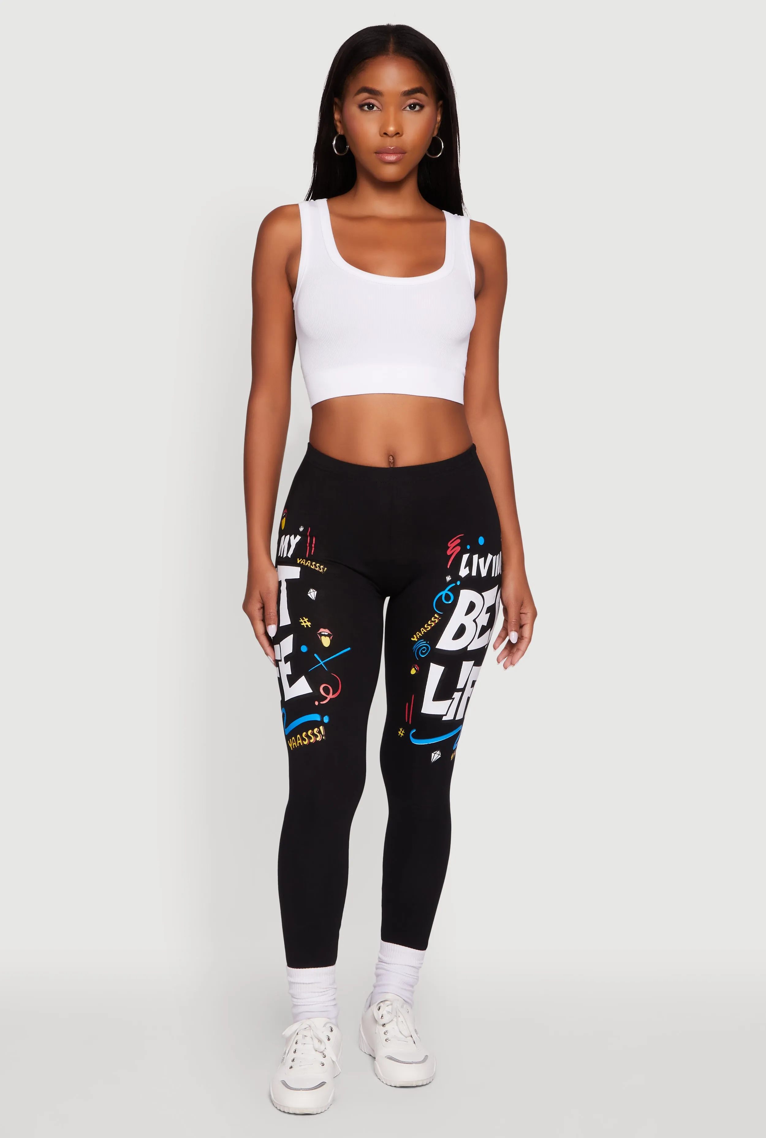 Living My Best Life Graphic Leggings sold by Rainbow