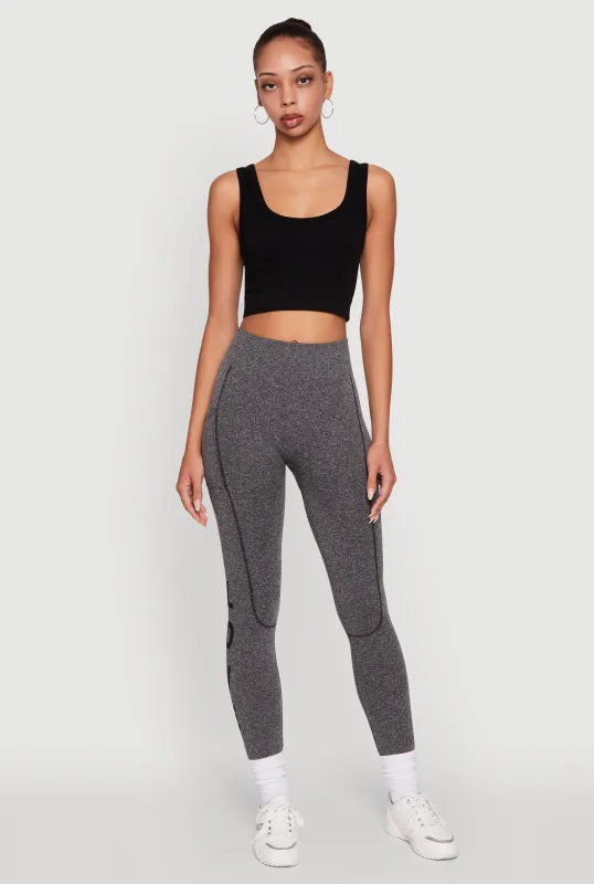 Love Graphic High Waisted Leggings with Cell Phone Pocket sold by Rainbow
