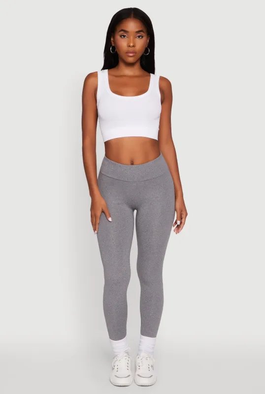 Soft Brushed Knit High Waisted Leggings sold by Rainbow