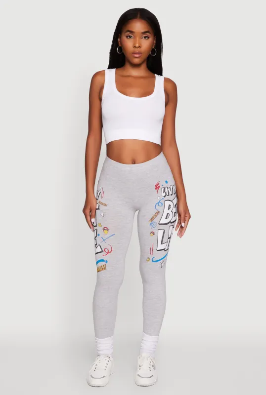 Living My Best Life Graphic Leggings sold by Rainbow