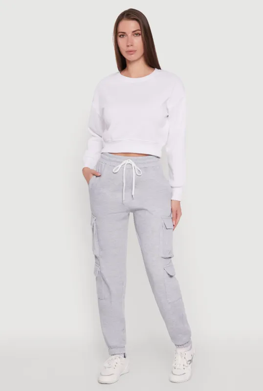 Drawstring High Waisted Cargo Pocket Sweatpants sold by Rainbow