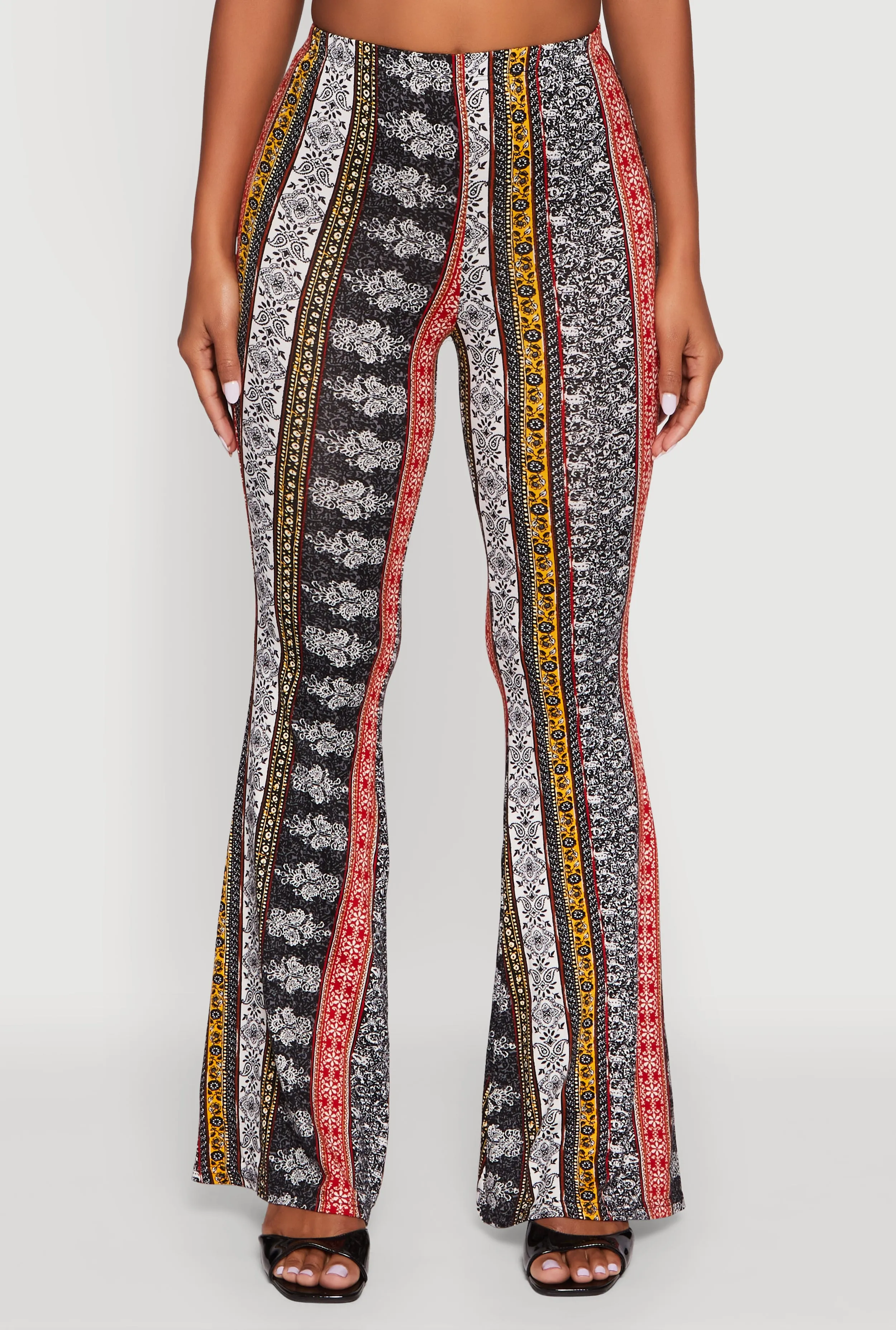Boho Border Print High Waisted Flare Leg Pants sold by Rainbow product image thumbnail 5